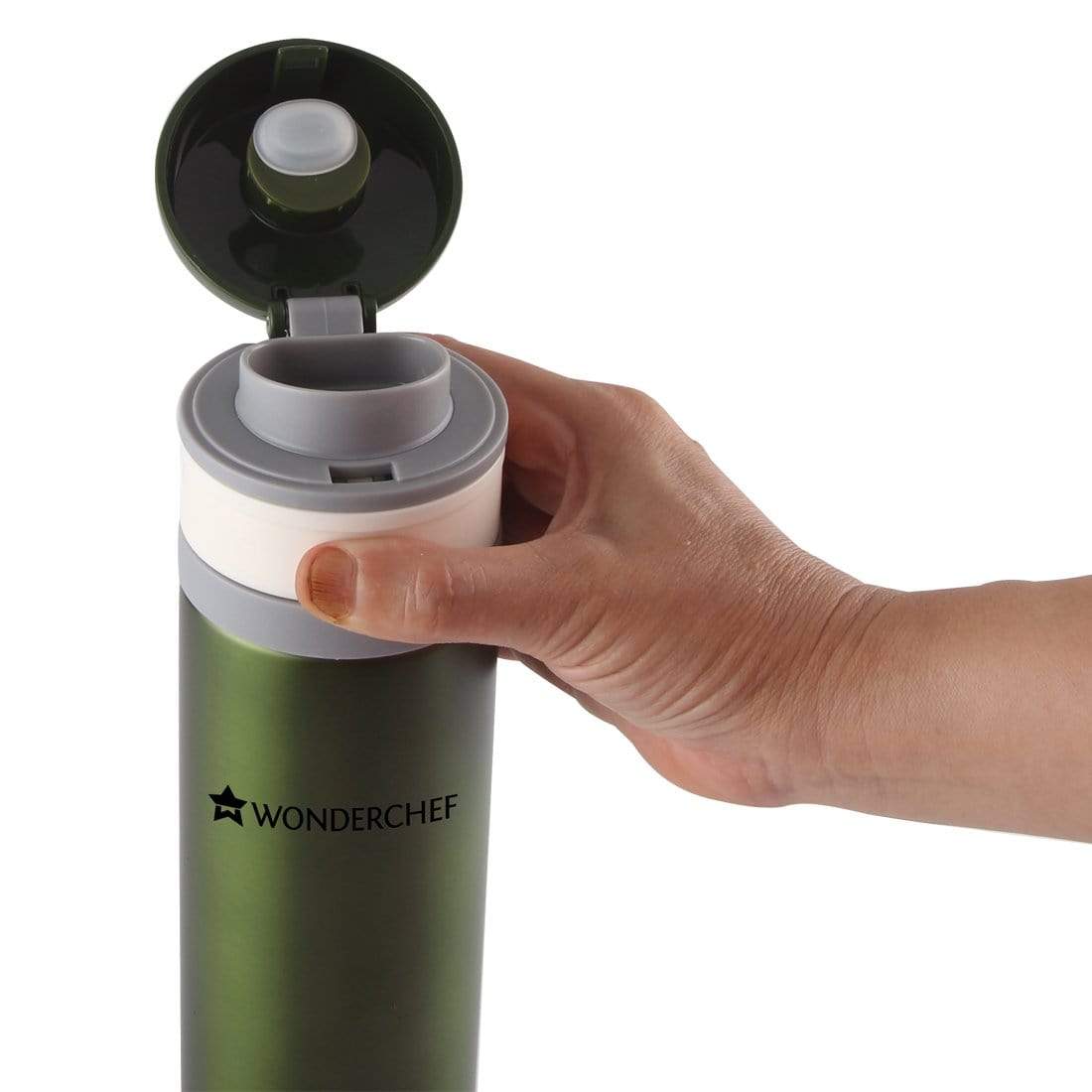 Wonderchef Uni-Bot, 500ml, Olive Green, Double Wall Stainless Steel - view 5