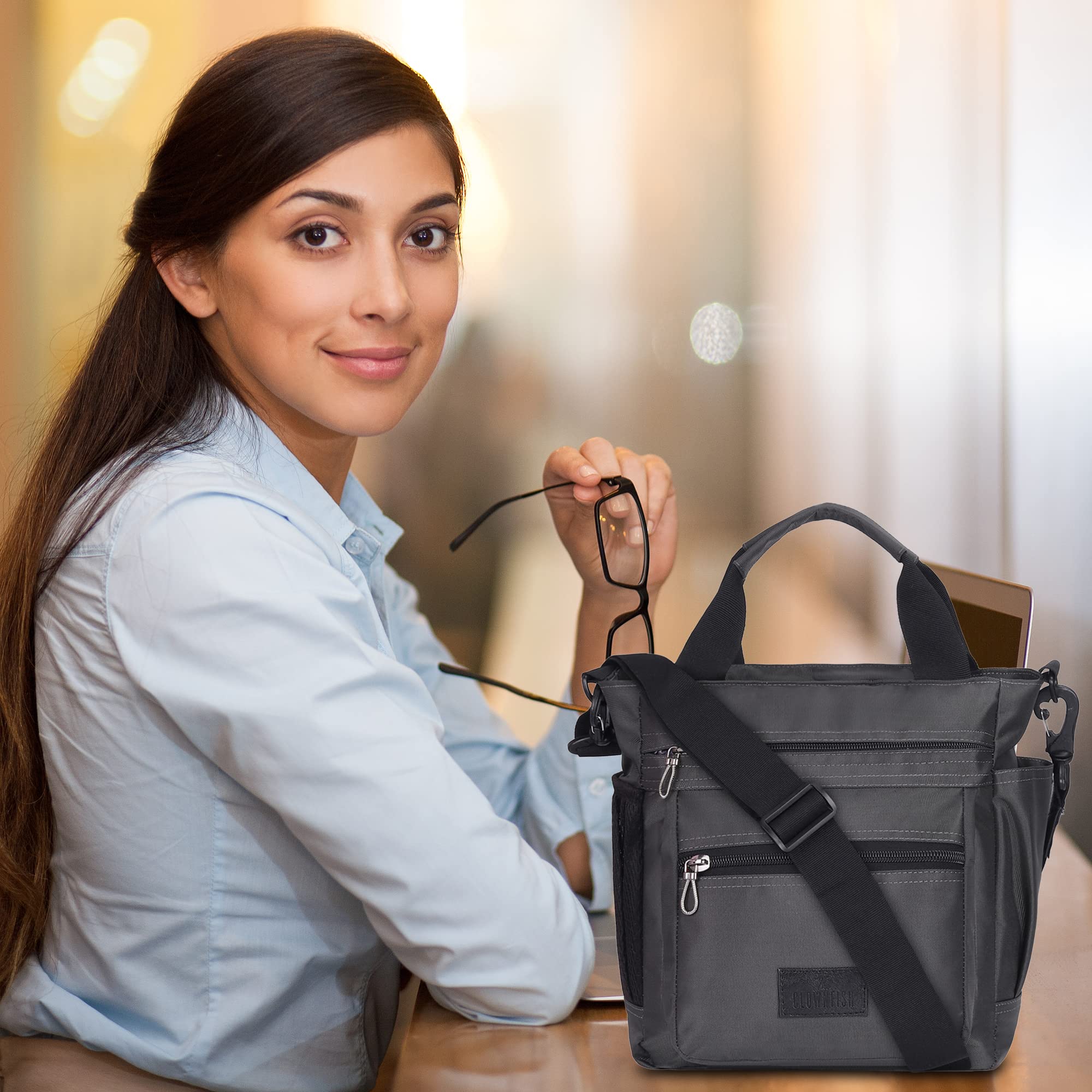 The Clownfish Melaney Series Polyester Crossbody Sling Bag Side Bag for Men & Women Single Shoulder Bag with Adjustable Shoulder Strap (Black) - view 2