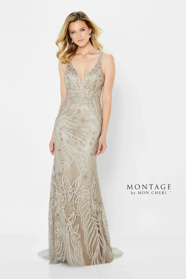 Montage 122904 Metallic Fit Ribbon Formal Dress - view 2