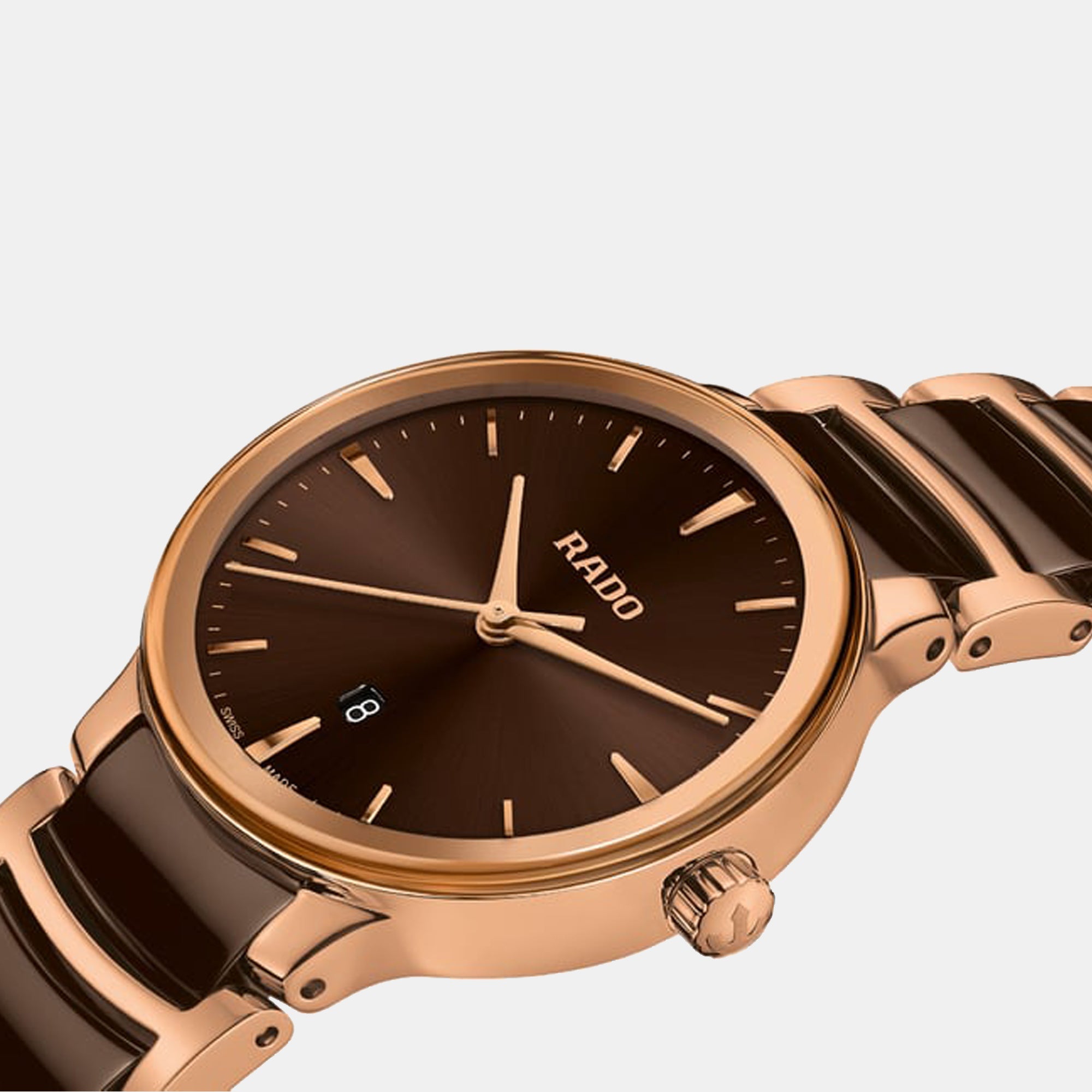 Rado Centrix Women Quartz Brown Dial Analog Stainless Steel Watch R30024302 - view 2
