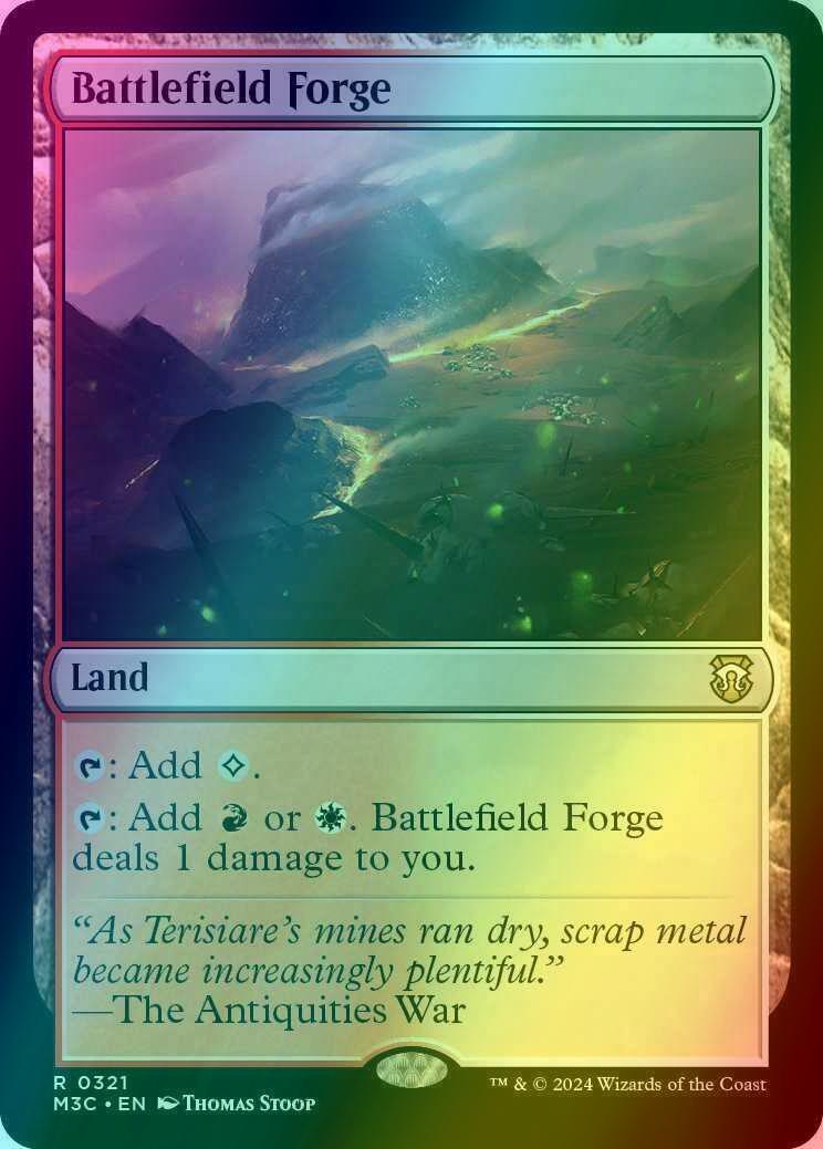 Battlefield forge 321 – Magic Battlefield Forge [321] [Modern Horizons 3: Commander] [Ripple Foil]
