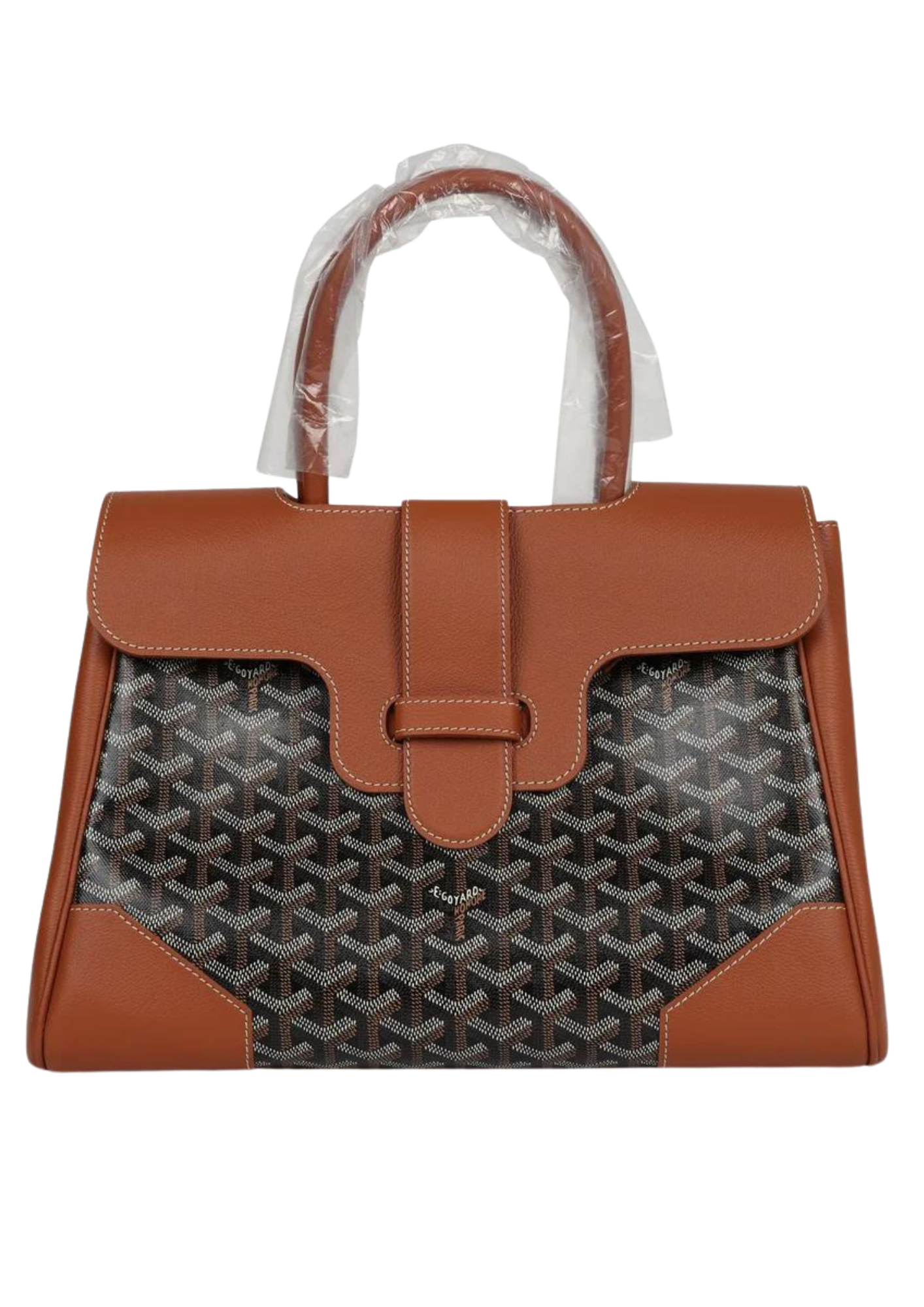 Cop Underdog Goyard Saigon Tote Black & Brown Goyardine Canvas Palladium Hardware
