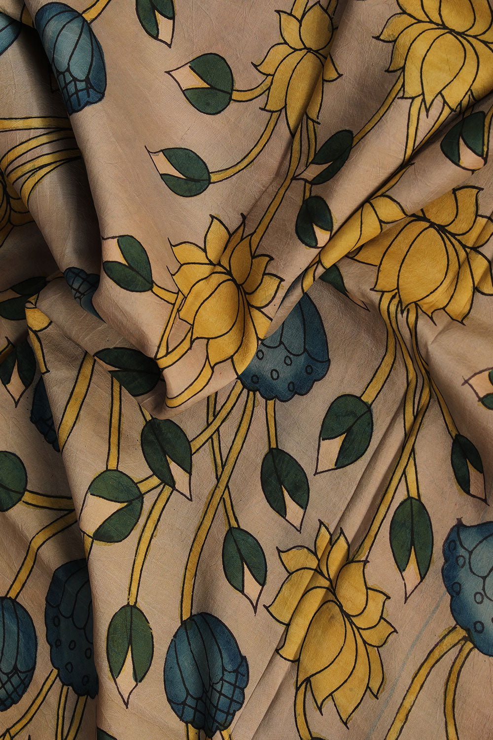 Kalanjali Grey Kalamkari Hand-Painted Dupatta - view 2
