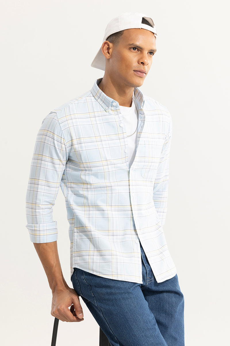SNITCH Tartan Matrix Sky Blue Checks Shirt