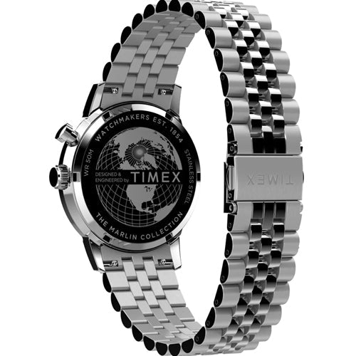Timex Marlin Men Moon Phase Blue Dial Stainless Steel Bracelet Watch 40mm TW2W51300UJ - view 2