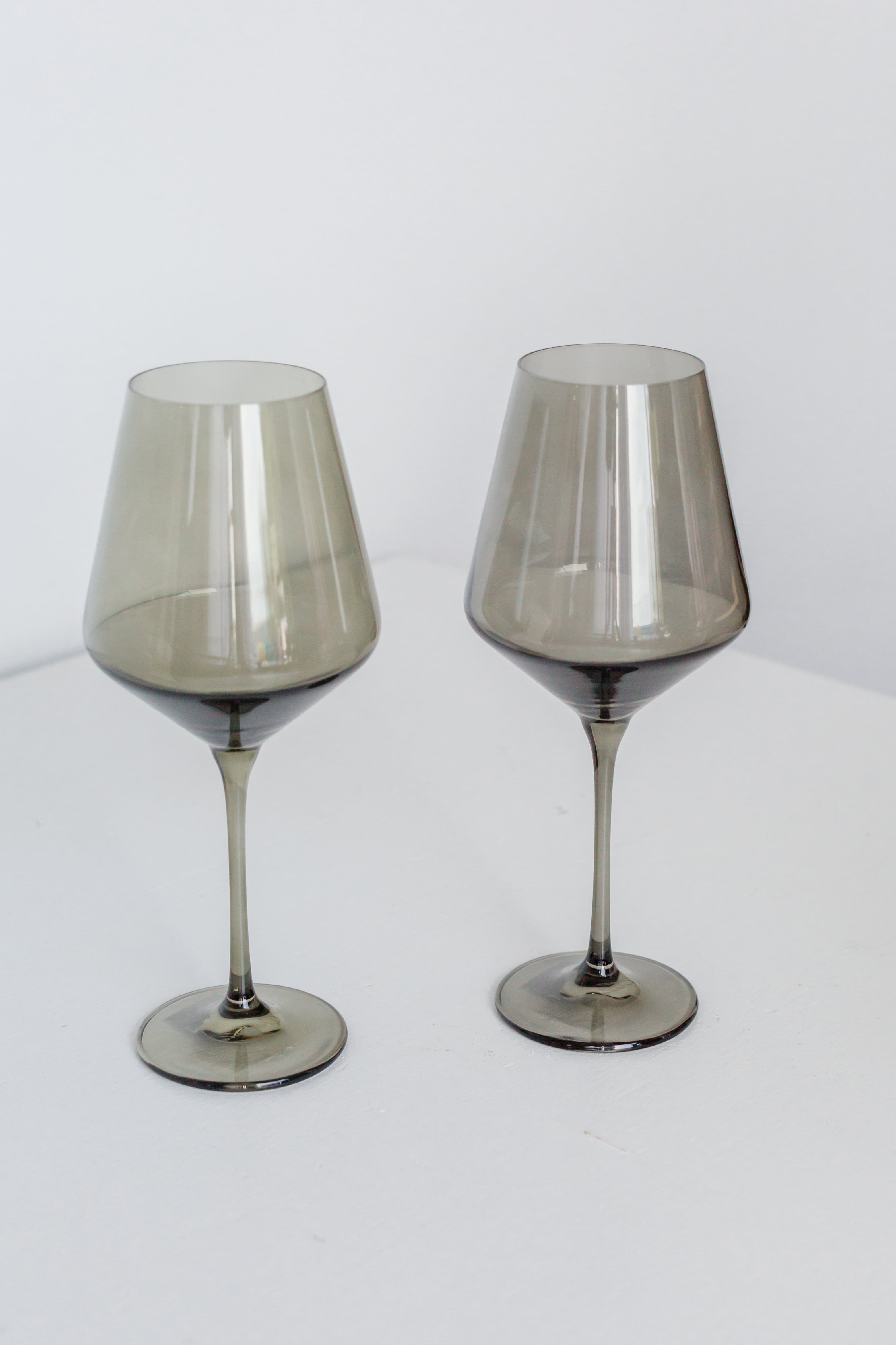 Estelle Colored Glass Estelle Colored Wine Stemware - Set of 6 {Gray Smoke} - view 3