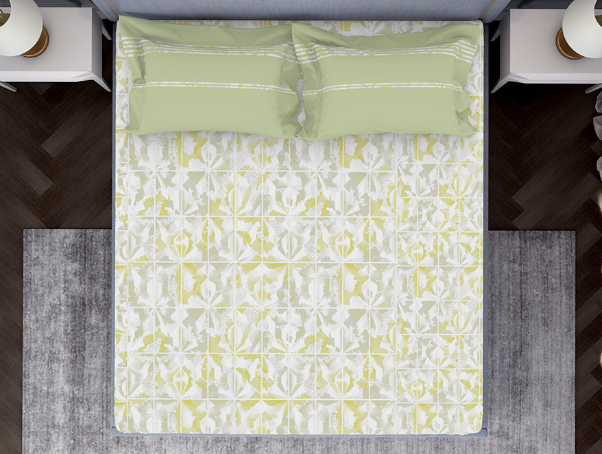 Spaces India Organic Textures Geometric 100% Cotton Double Bedsheet - Essentials by Spaces - view 9