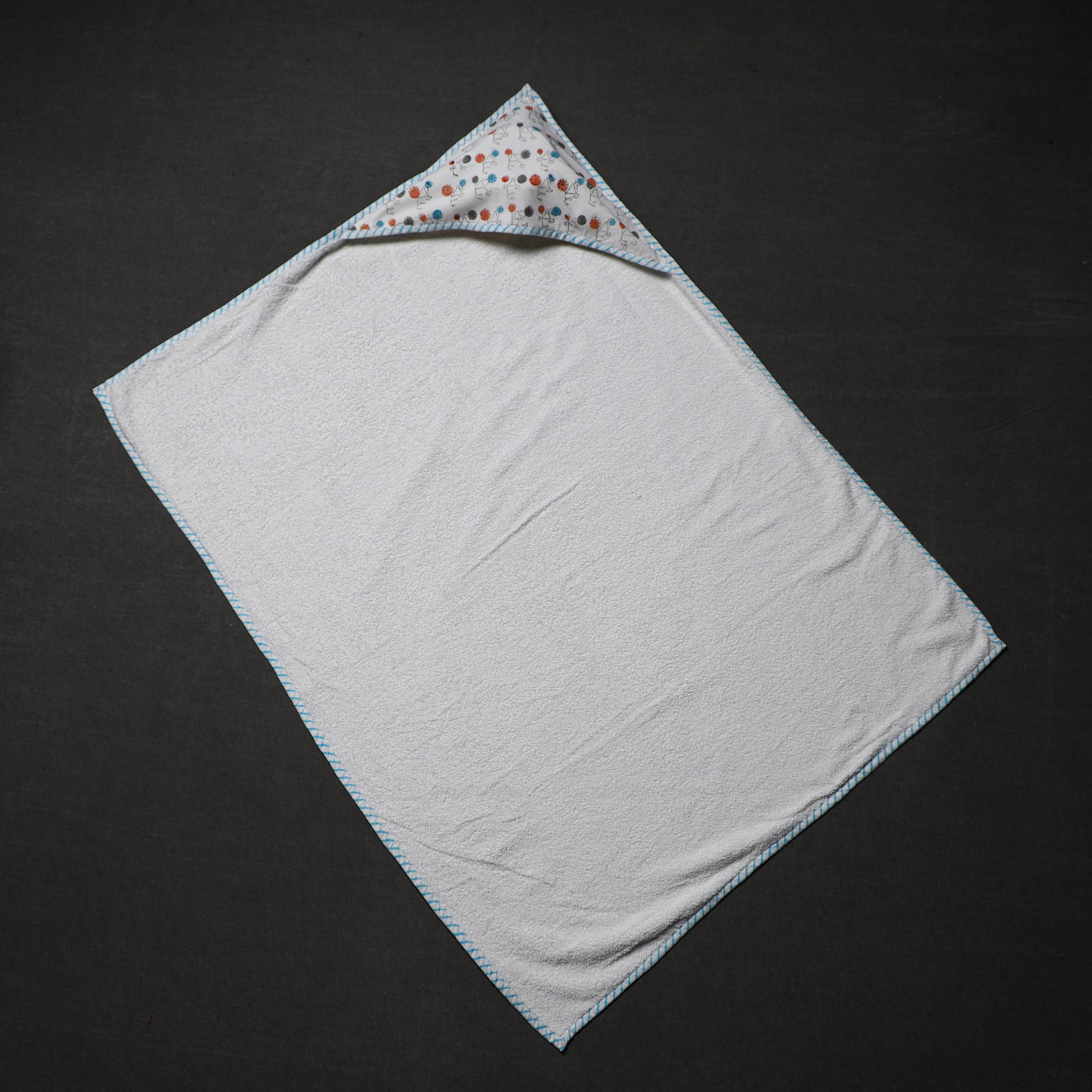 HAVELI CHRONICLES Block Printed Cotton Baby Terry/Hooded Towel 02 - view 4