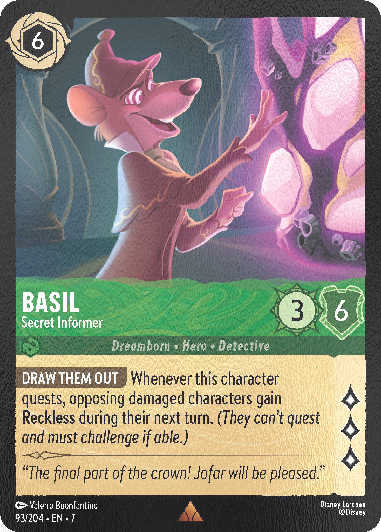 Island cold foil – Lorcana Basil - Secret Informer - 93/204 [Archazia's Island] [Cold Foil]