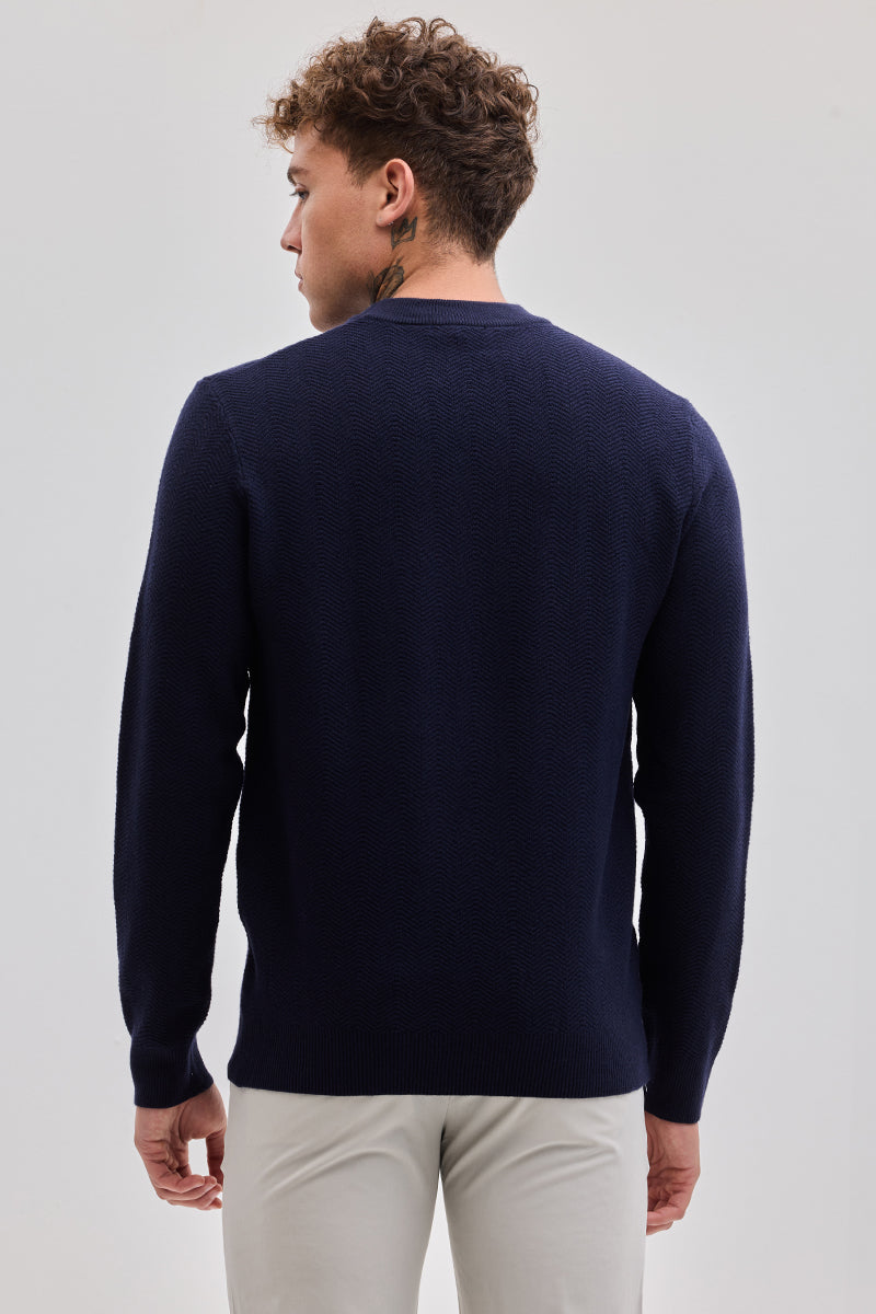 SNITCH Navy Knitted Sweater - view 7