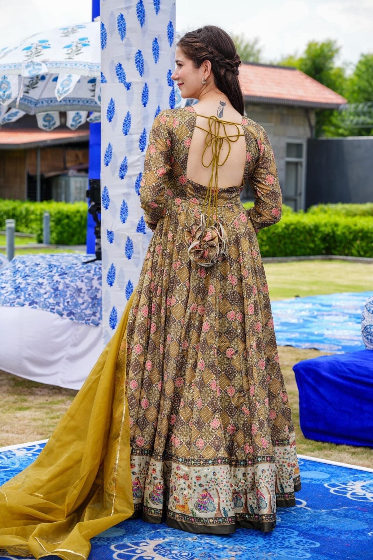 Idaho-o Devika embroidered heavy maxi set - view 4