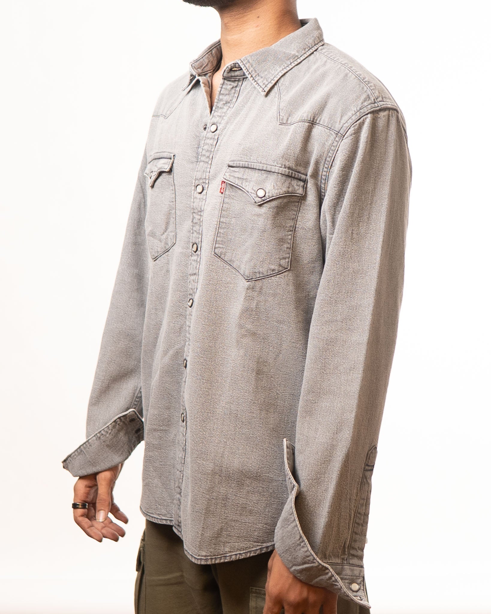 Levis Light Grey Denim Shirt - view 2