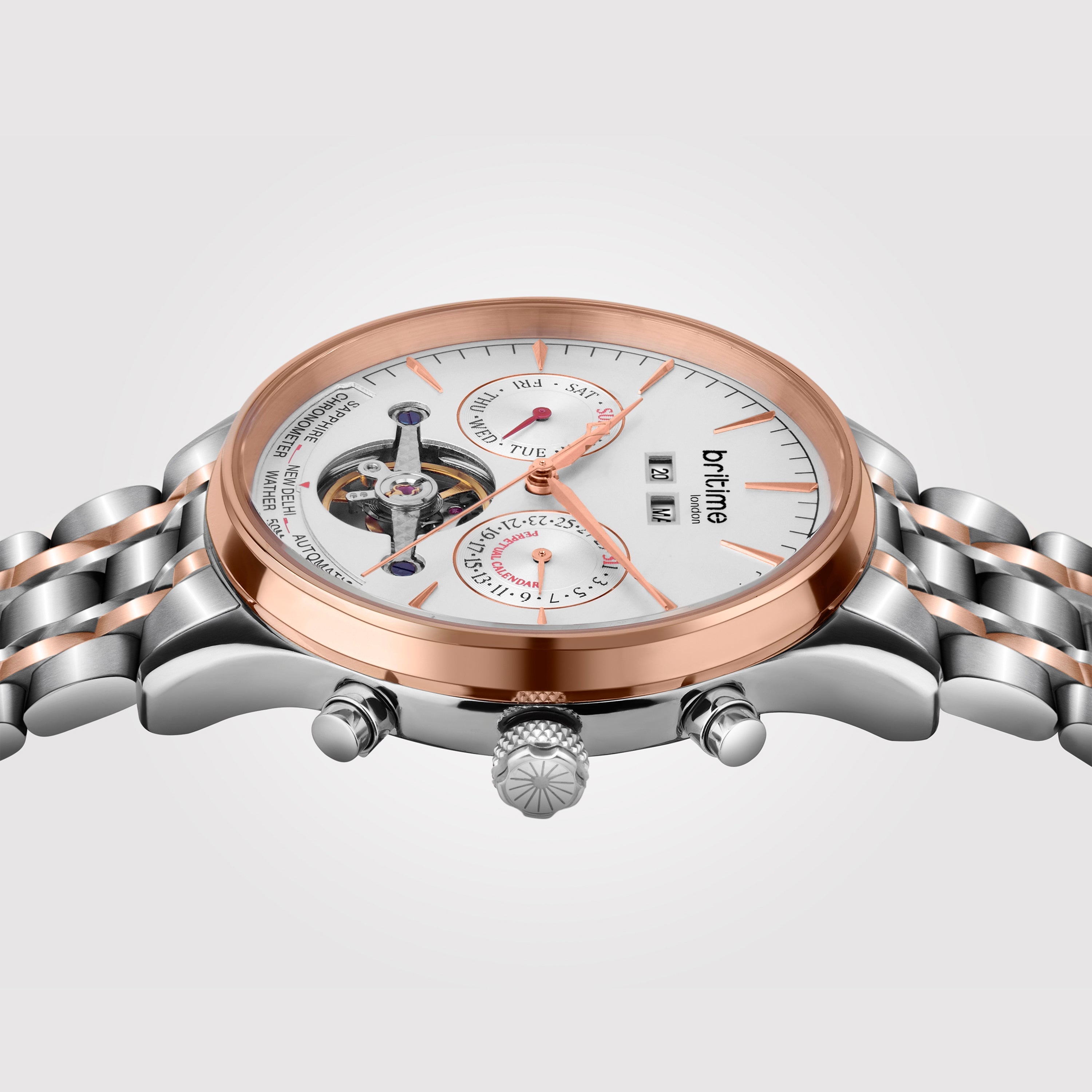 Britime Celestial Men Automatic Silver Dial Chronograph Metal Watch 867-M30305 - view 3