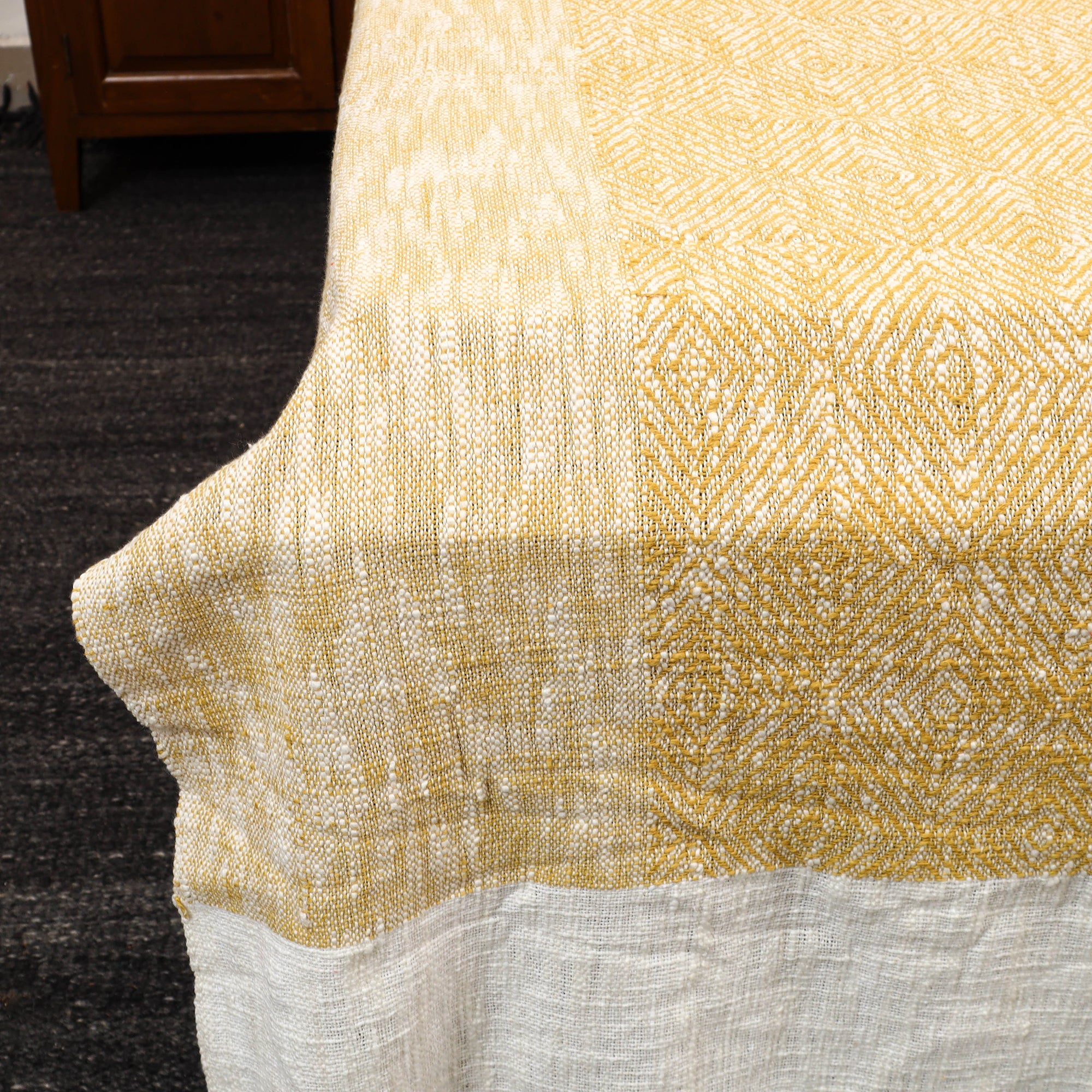 HANDLOOM VIRASAT Beige - Pure Handloom Cotton Double Bed Cover from Bijnor 20 - view 4