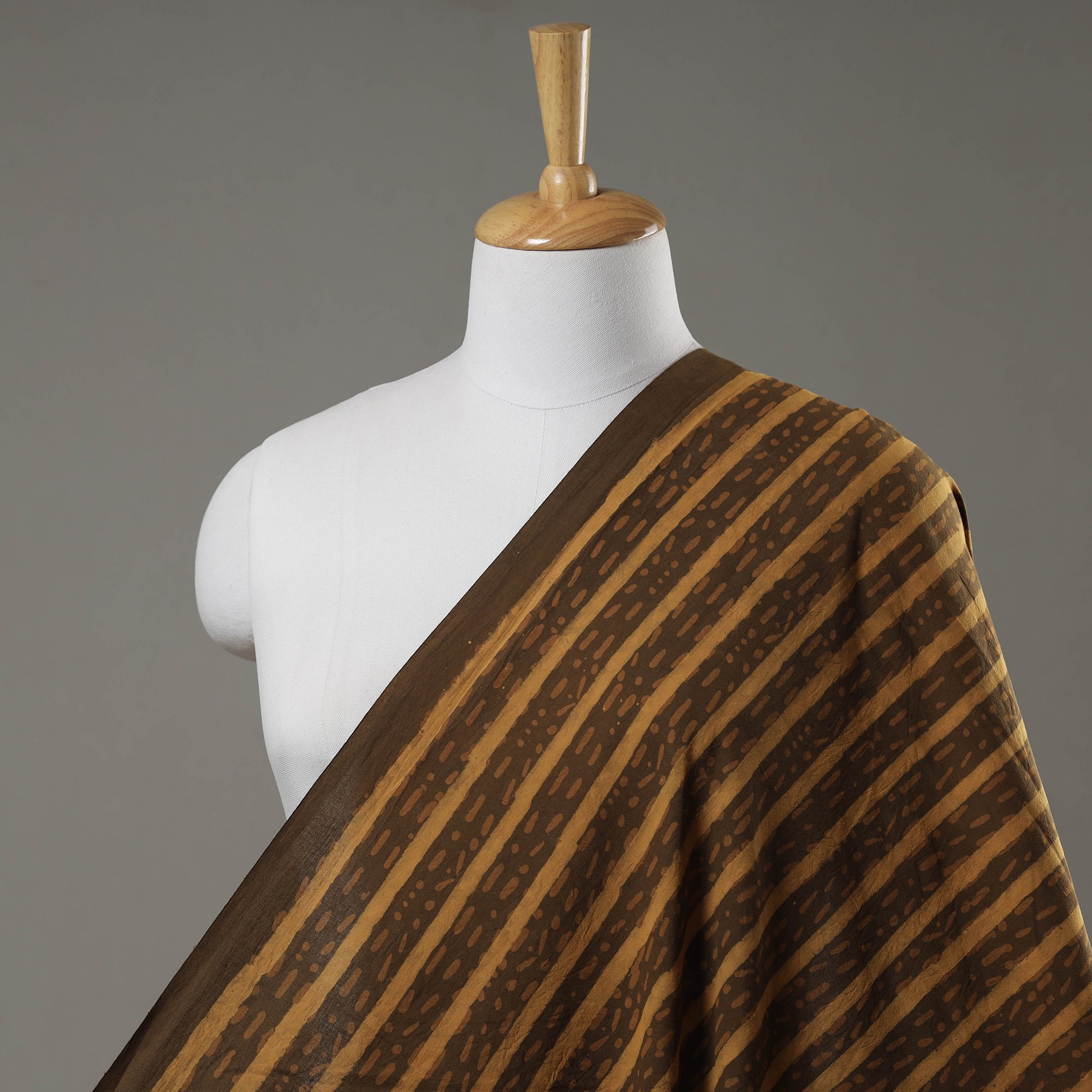 HAVELI CHRONICLES Brown - Hand Block Printed Cotton Akola Fabric