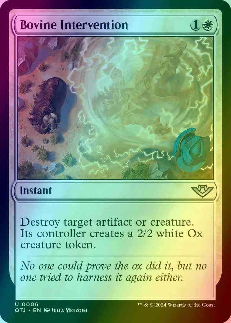 Bovine intervention 6 – Magic Bovine Intervention [6] [Outlaws of Thunder Junction] [Foil]