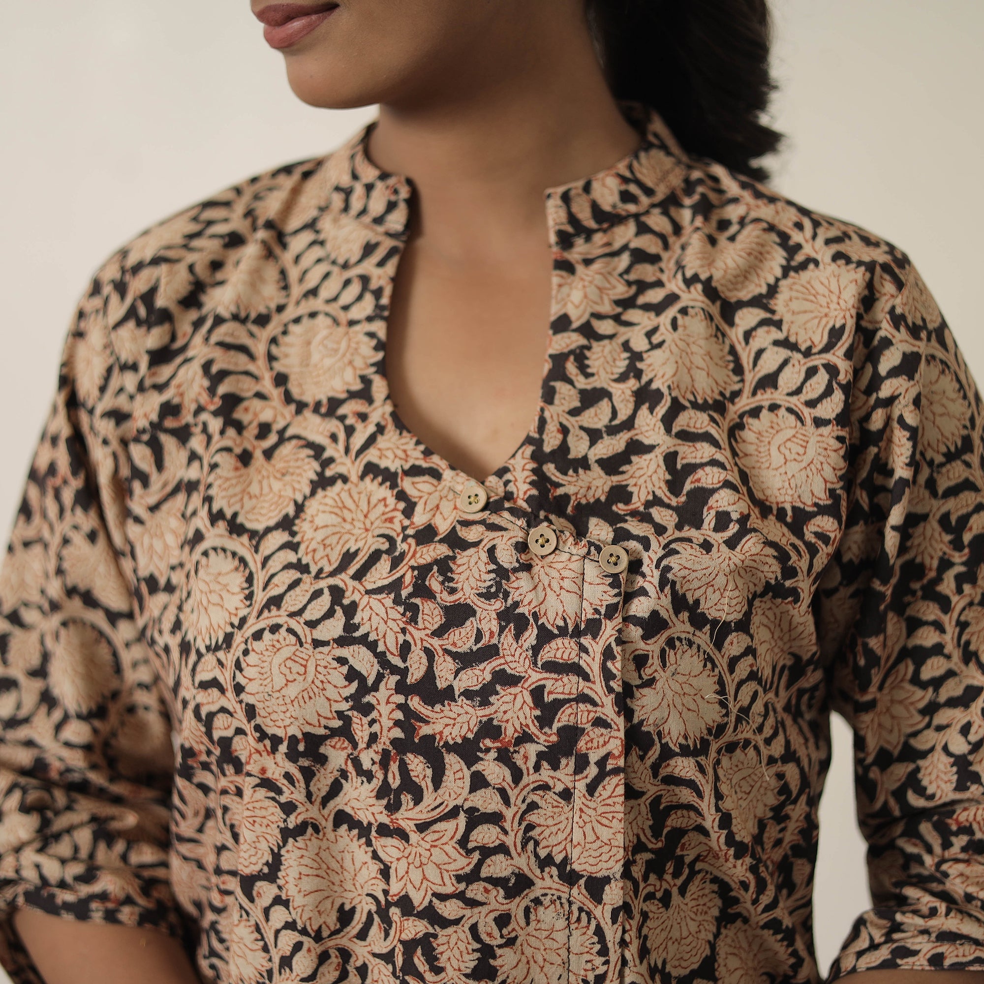ITOKRI CASUALS Beige - Block Printed Cotton Kalamkari Co-ord Set 09 - view 4