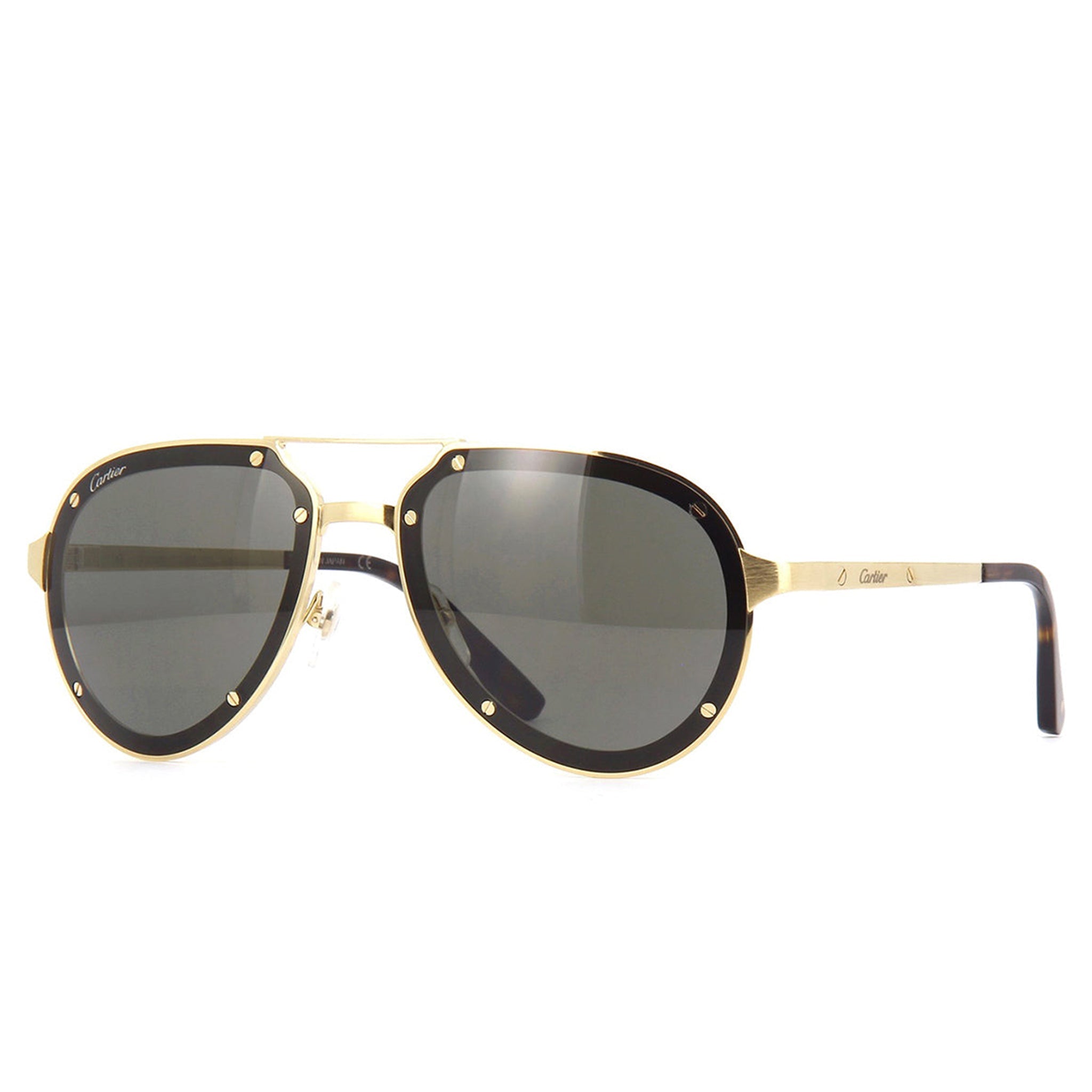 Cartier Eyewear CT0195S-002 Santos De Cartier Gold Grey Sunglasses - view 2