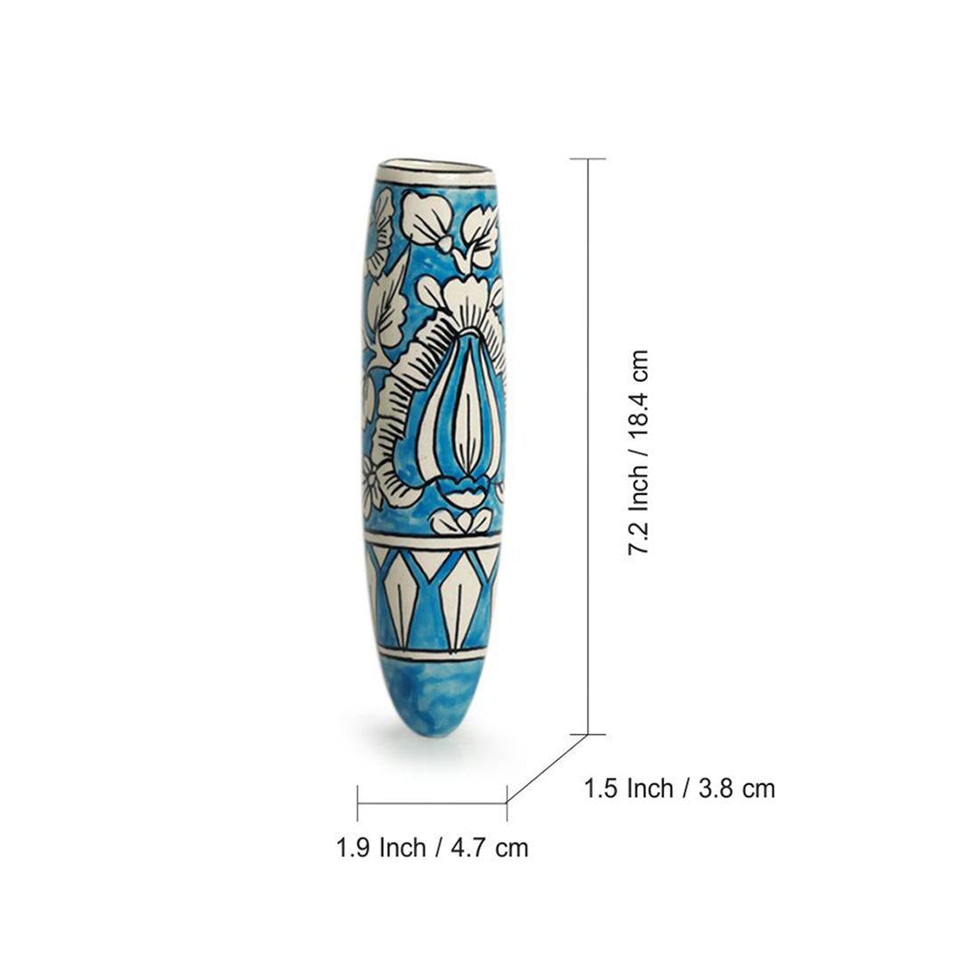 EXCLUSIVELANE 'Mughal Heaven' Magnetic Fridge Planter In Ceramic - view 5