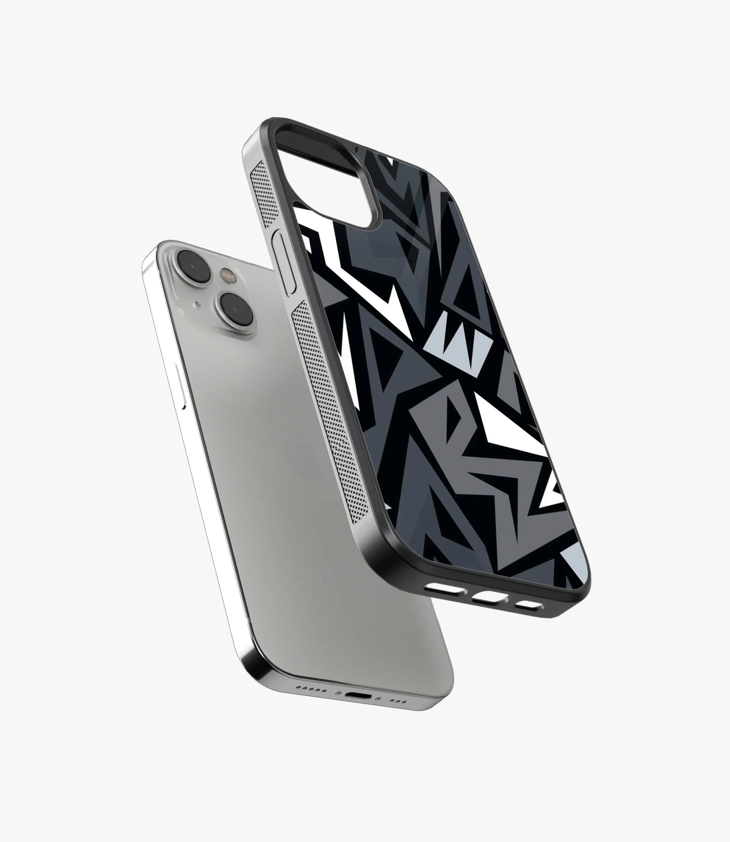 The Case Company Abstract Black/Grey Geometric Pattern Glass Case - view 5