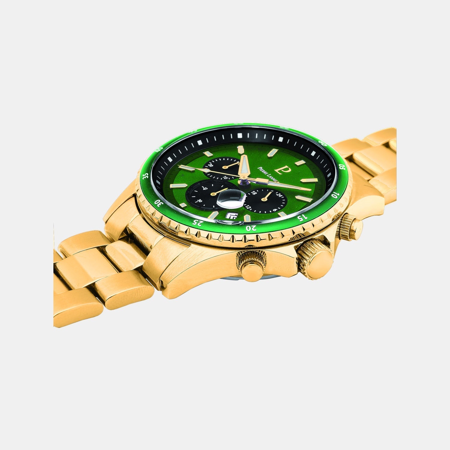 Pierre Lannier Cronos Men Quartz Green Dial Chronograph Stainless Steel Watch 228J062 - view 3