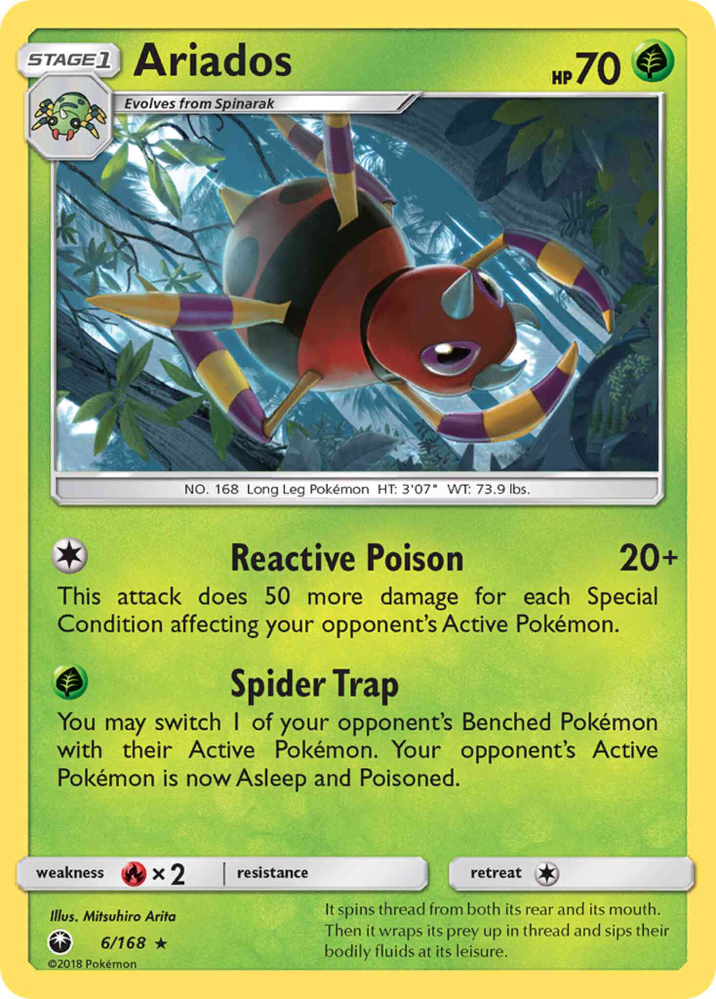Rare holo sm7-6 – Pokémon Ariados - 6/168 - Rare Holo [sm7-6] [Reverse Holo]