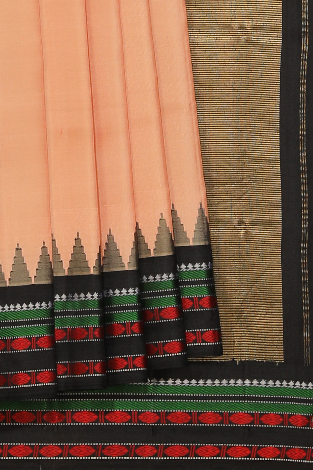 Kalanjali Gadwal Silk Classy Pink-Beige Saree
