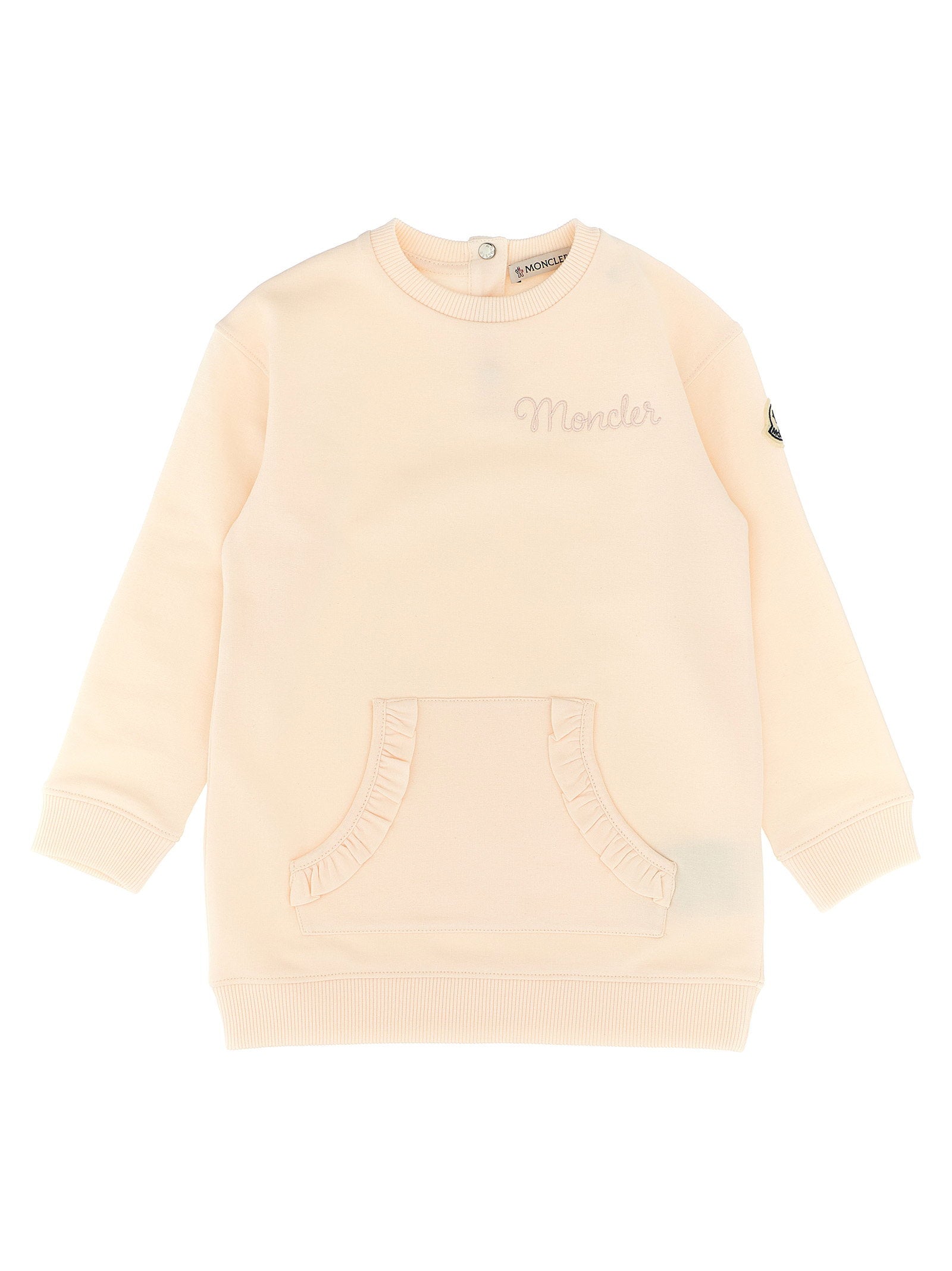 Moncler Enfant Logo Embroidery Dress – 95% cotton, 5% elastane