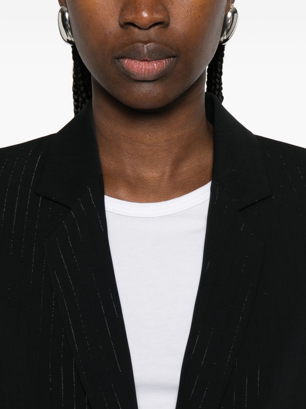 Emporio Armani Pinstripe single-breasted blazer jacket - view 2