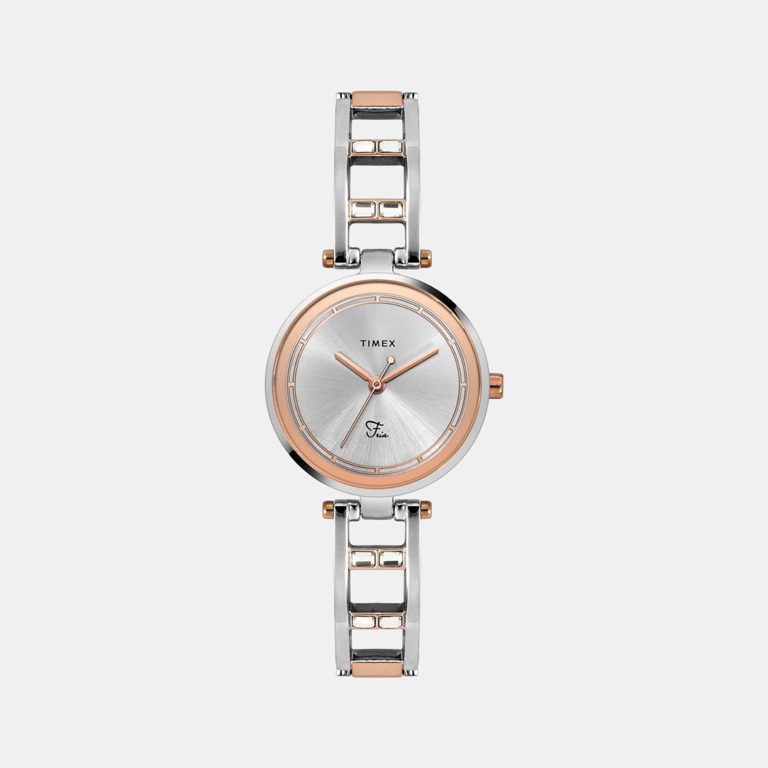 Timex Fria Women Quartz Silver Dial Analog Stainless Steel Watch TWEL15301