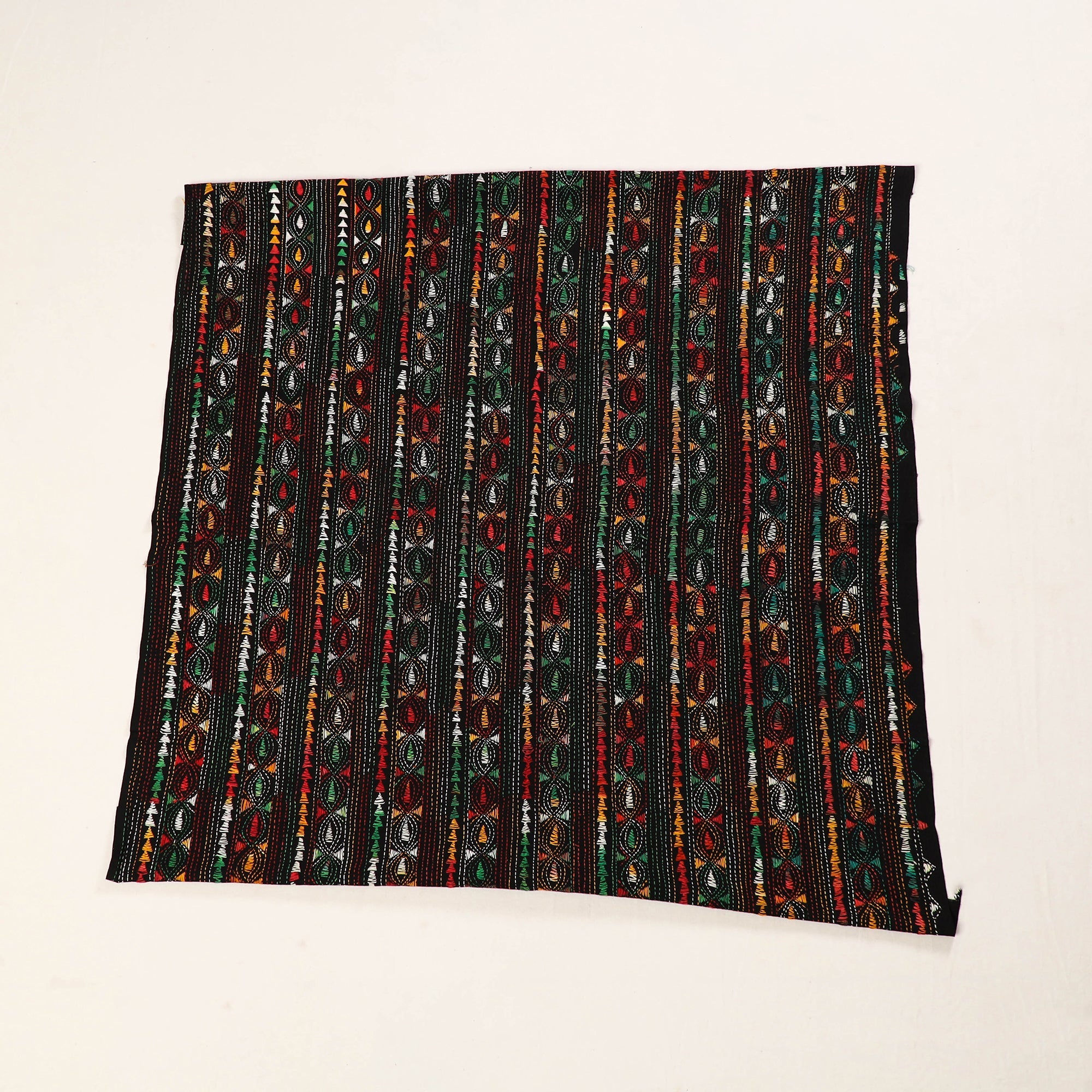 KHUSHBASH - HAPPY LOOM OF EAST Black - Bengal Kantha Embroidery Cotton Blouse Piece 64 - view 2