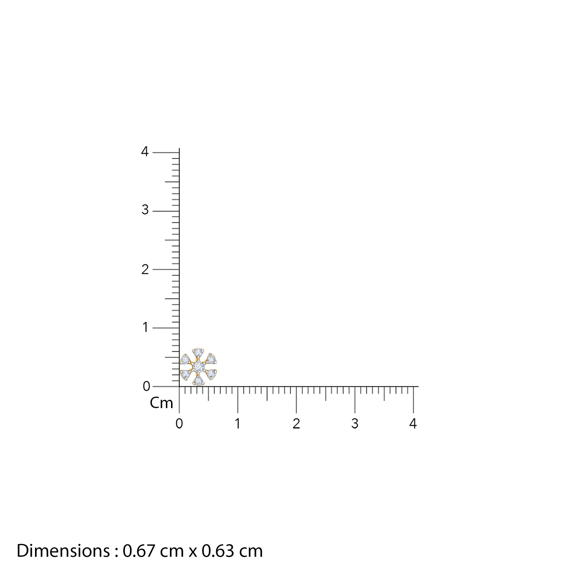 GIVA Jewellery Gold Floret Diamond Studs - view 4