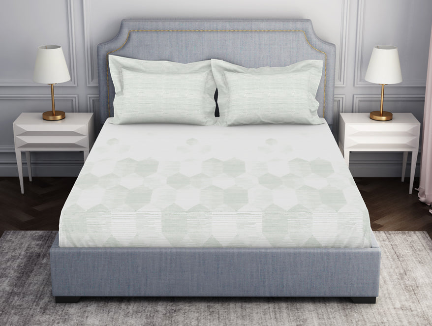 Spaces India Tonalelgence Geometric 100% Cotton Double Bedsheet - Essentials by Spaces - view 7