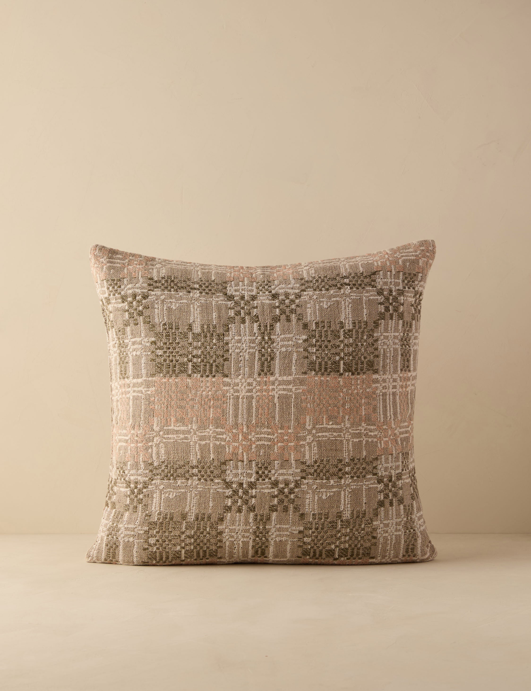 Lulu and Georgia Bethel Linen Pillow – Peach and Basil - view 2