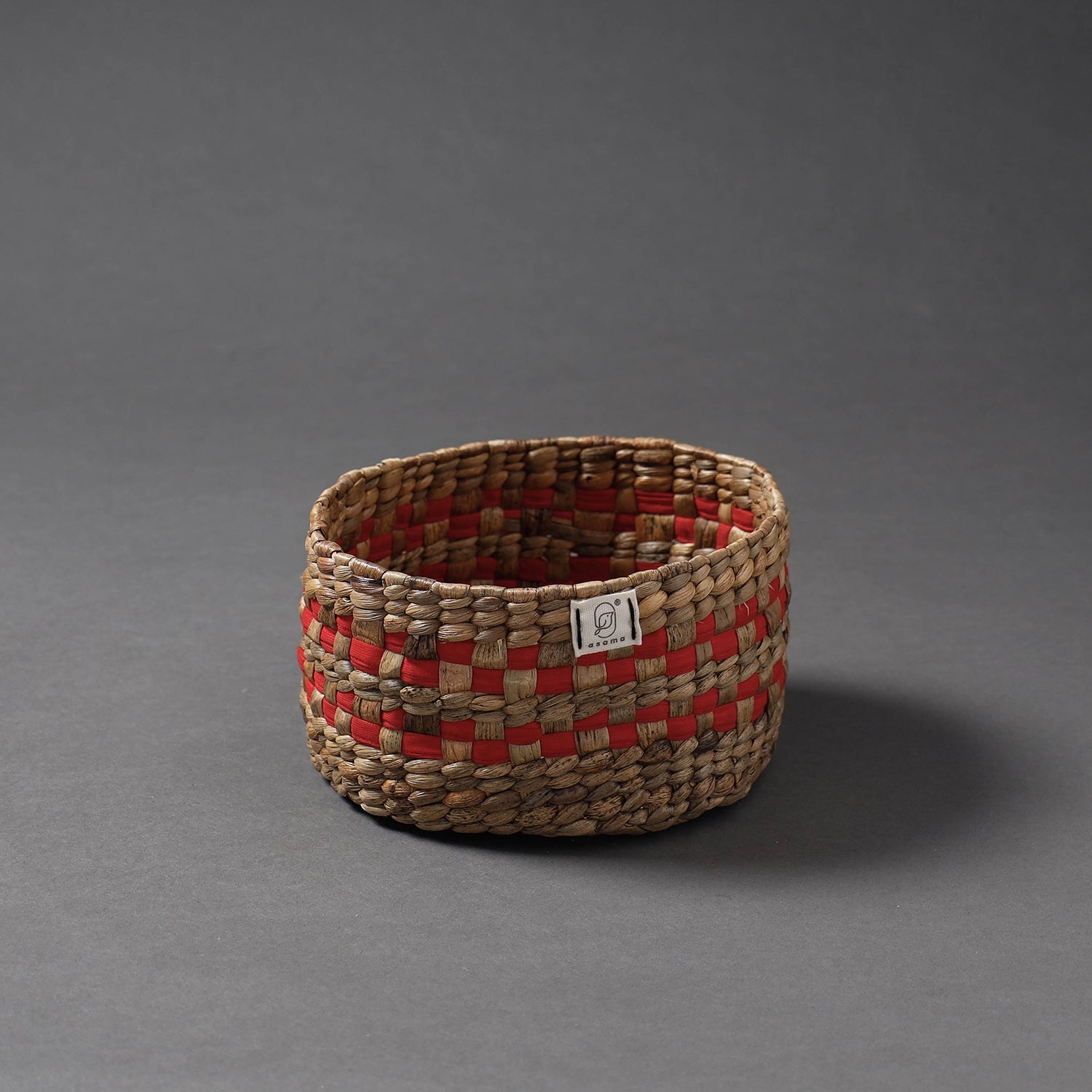 ASAMA Brown - Handcrafted Organic Water Hyacinth Multipurpose Basket (7 x 7 in)