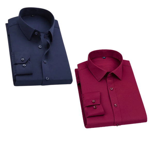 BlackTree Combo of 2 Cotton Shirt for Man (Navy Blue and Red)