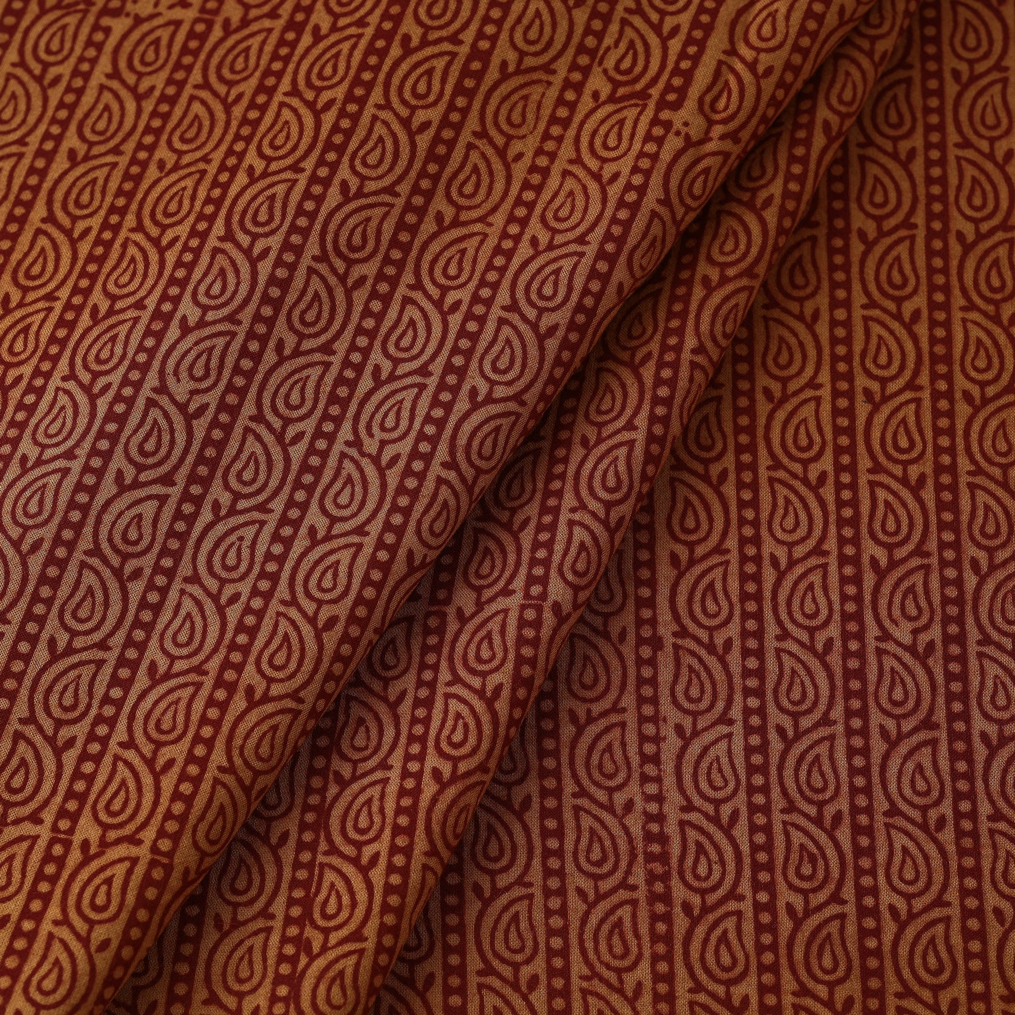 BAGH PRINTS BY MOHAMMED RAFIK KHATRI Brown - Bagh Hand Block printed Cotton Fabric - view 2