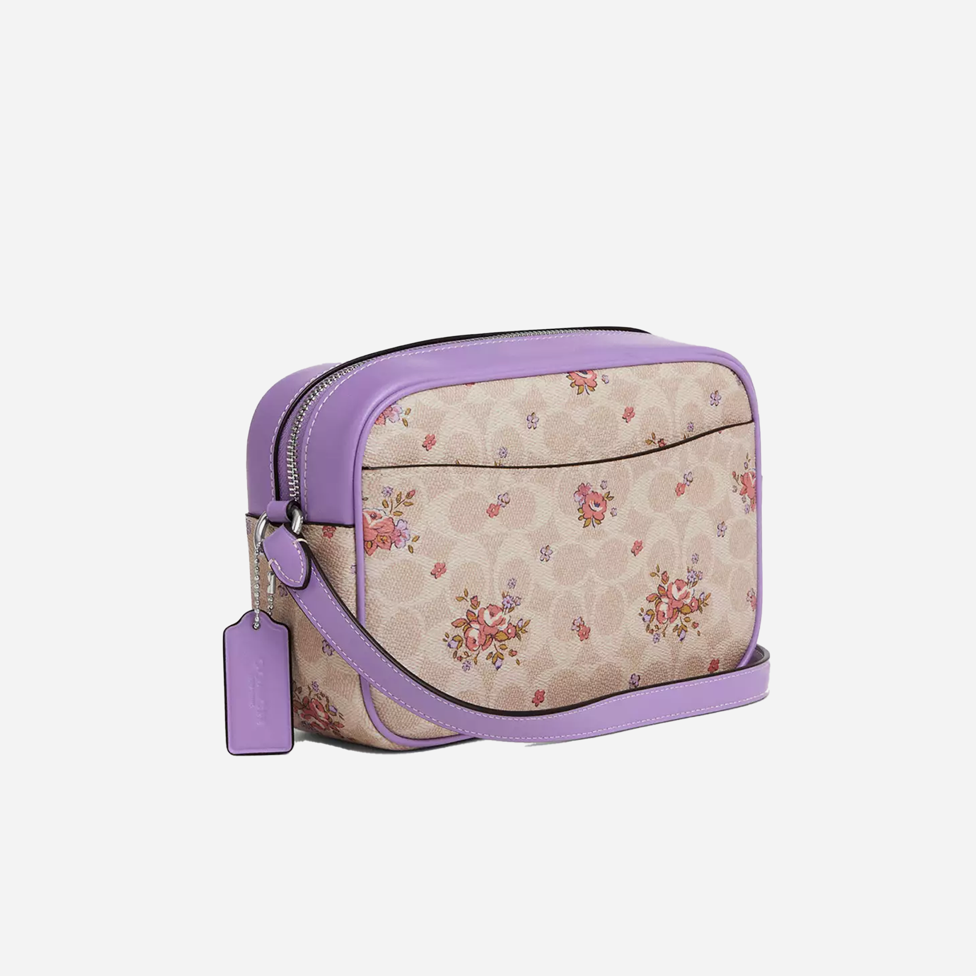COACH Jamie Camera Bag In Signature Canvas With Floral Print Silver/Sand Multi - view 2