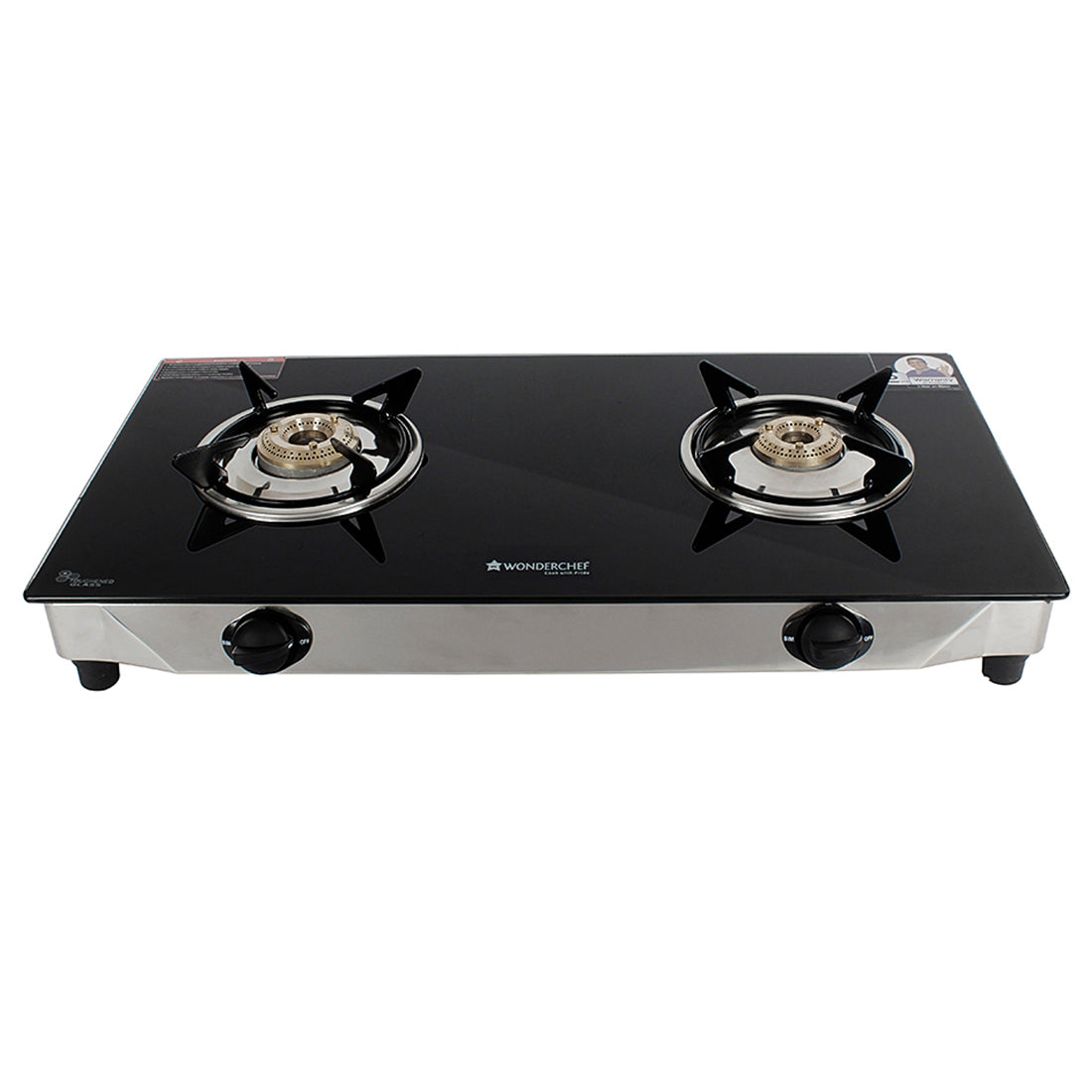 Wonderchef Energy 2 Burner Glass Cooktop, Black 8mm