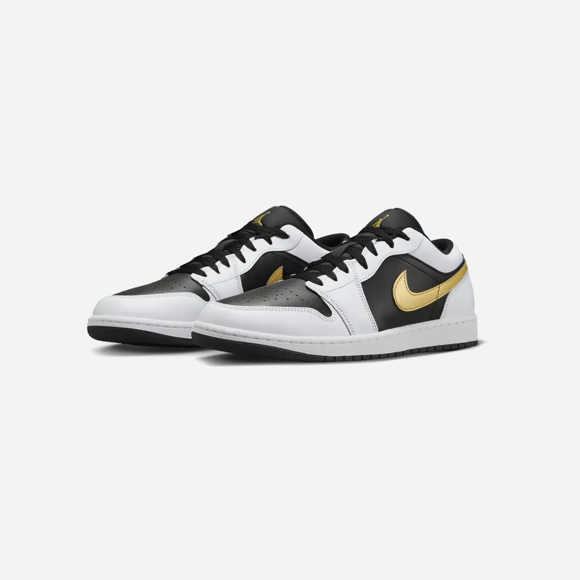 Nike Air Jordan 1 Low White Black Metallic Gold Swoosh - view 2