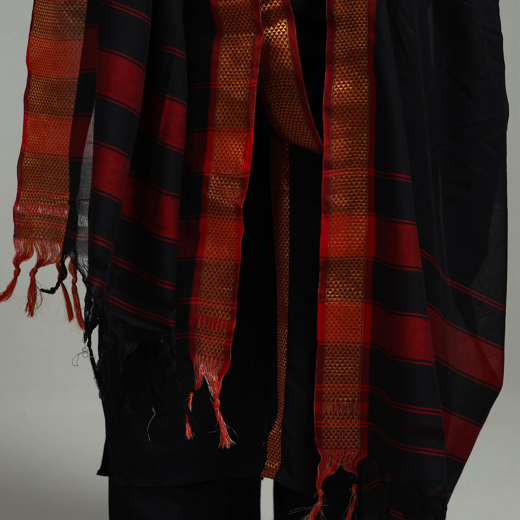 ITOKRI CASUALS Black - Cotton Dharwad Kurta Set with Palazzo & Dupatta 07 - view 7