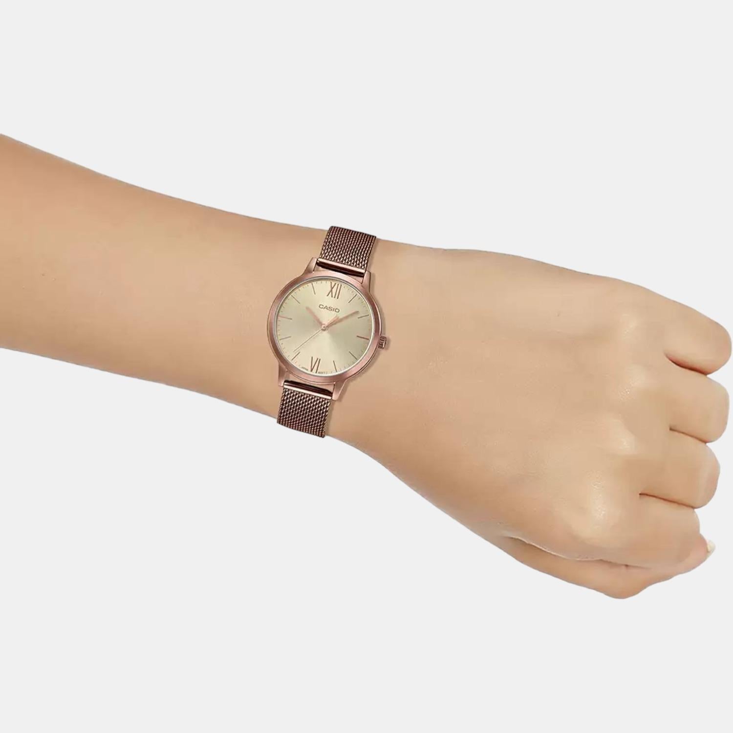 Casio Enticer Women Quartz Rose Gold Dial Analog Stainless Steel Watch A1693 - view 6