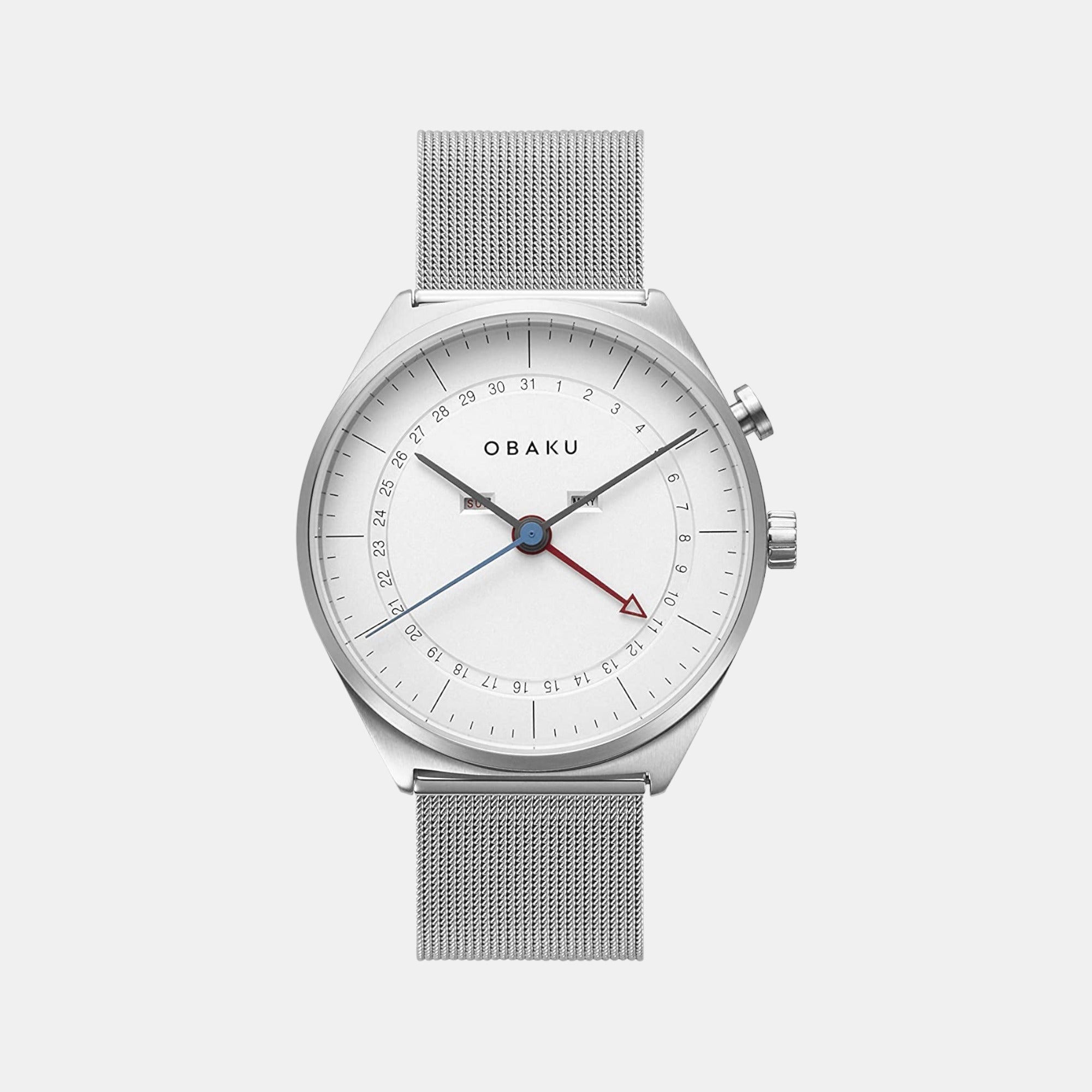 Obaku Dato Men Quartz White Dial Analog Stainless Steel Watch V242GMCIMC