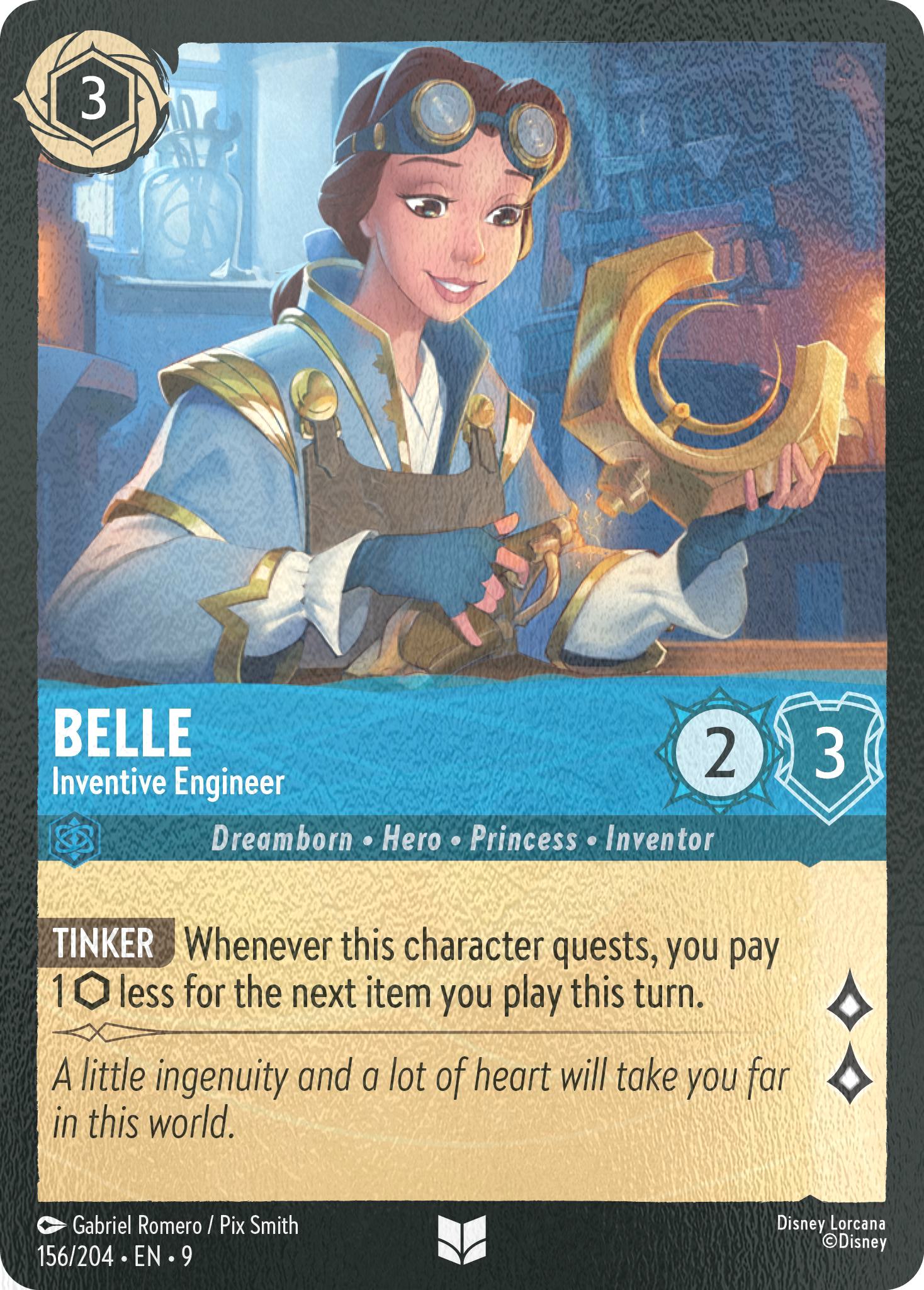 204 fabled cold – Lorcana Belle - Inventive Engineer - 156/204 [Fabled] [Cold Foil]