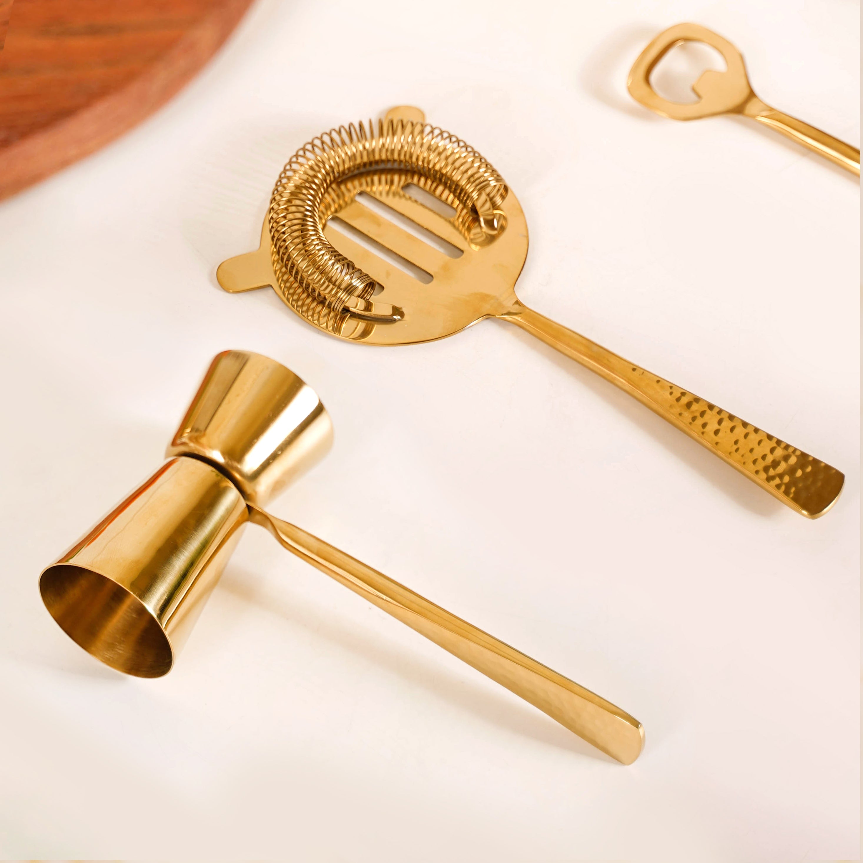 Nestasia Gold Hammered Texture Bar Tool Set Of 7 - view 10