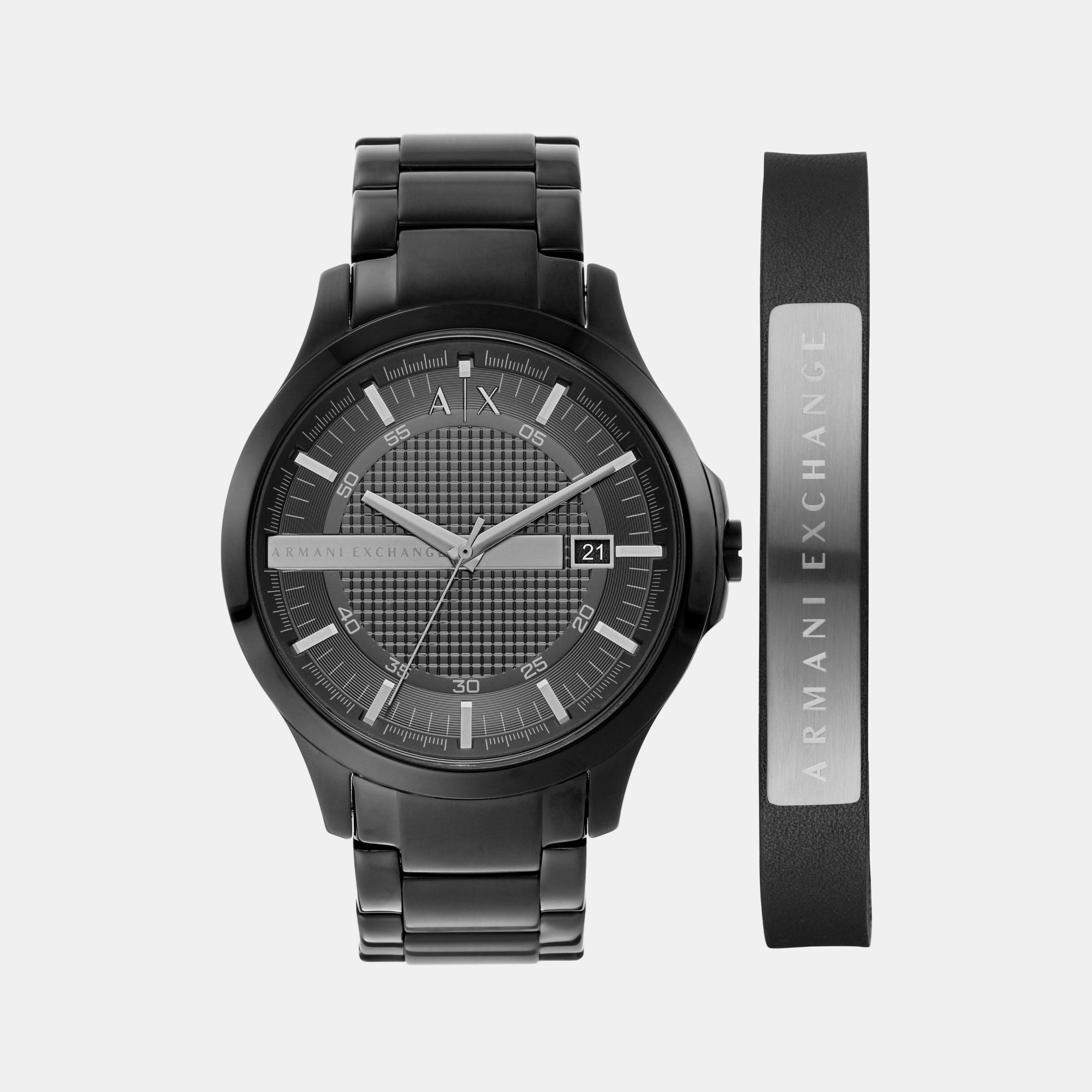 Armani Exchange Hampton Men Quartz Black Dial Analog Stainless Steel Watch AX7101