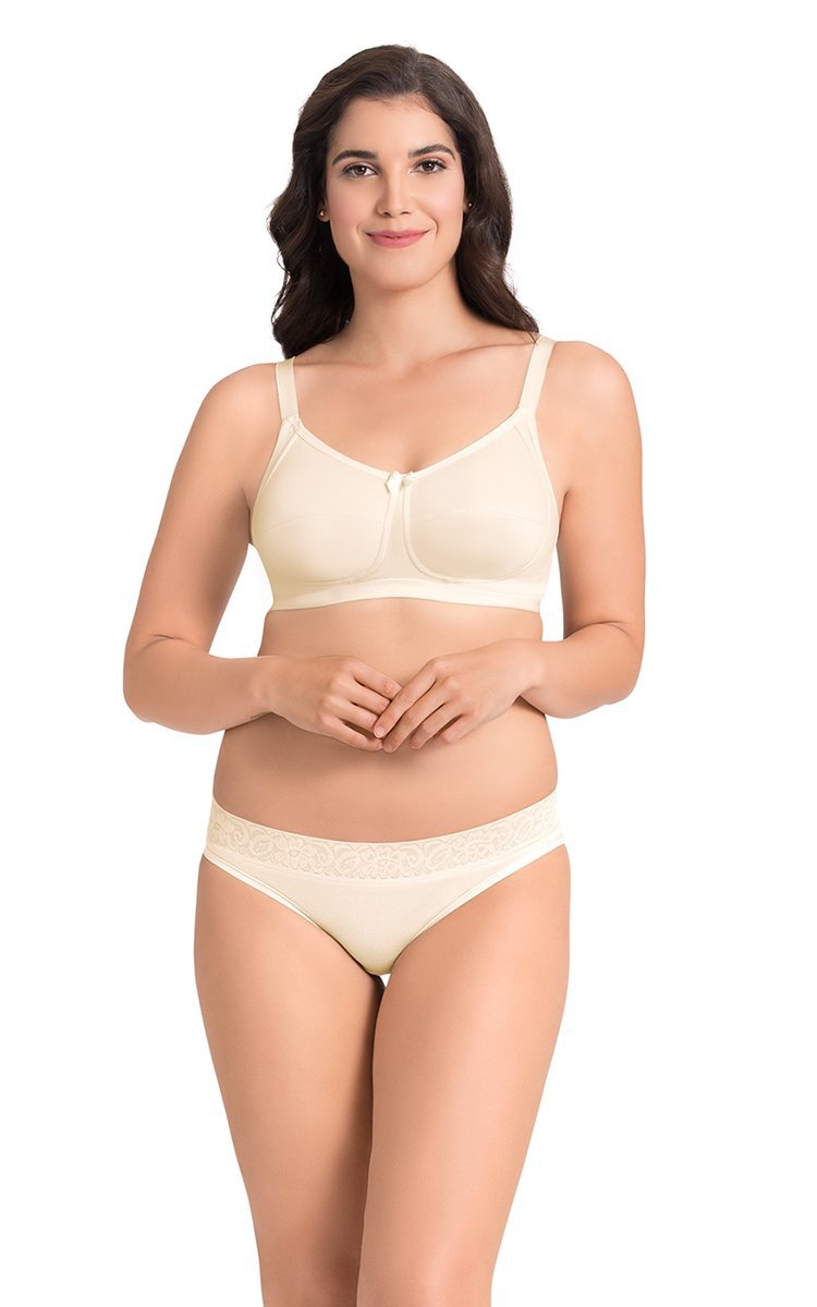Ultimo Essential Cotton Non-Padded Non-Wired Bra (Pack of 2) - Whtsmke-Whtsmke Pr - view 4