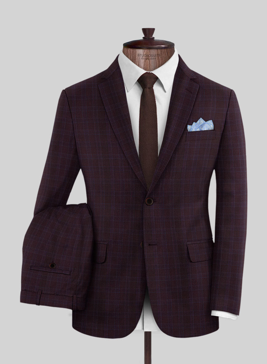 StudioSuits Napolean Gisde Glen Purple Wool Suit - view 2