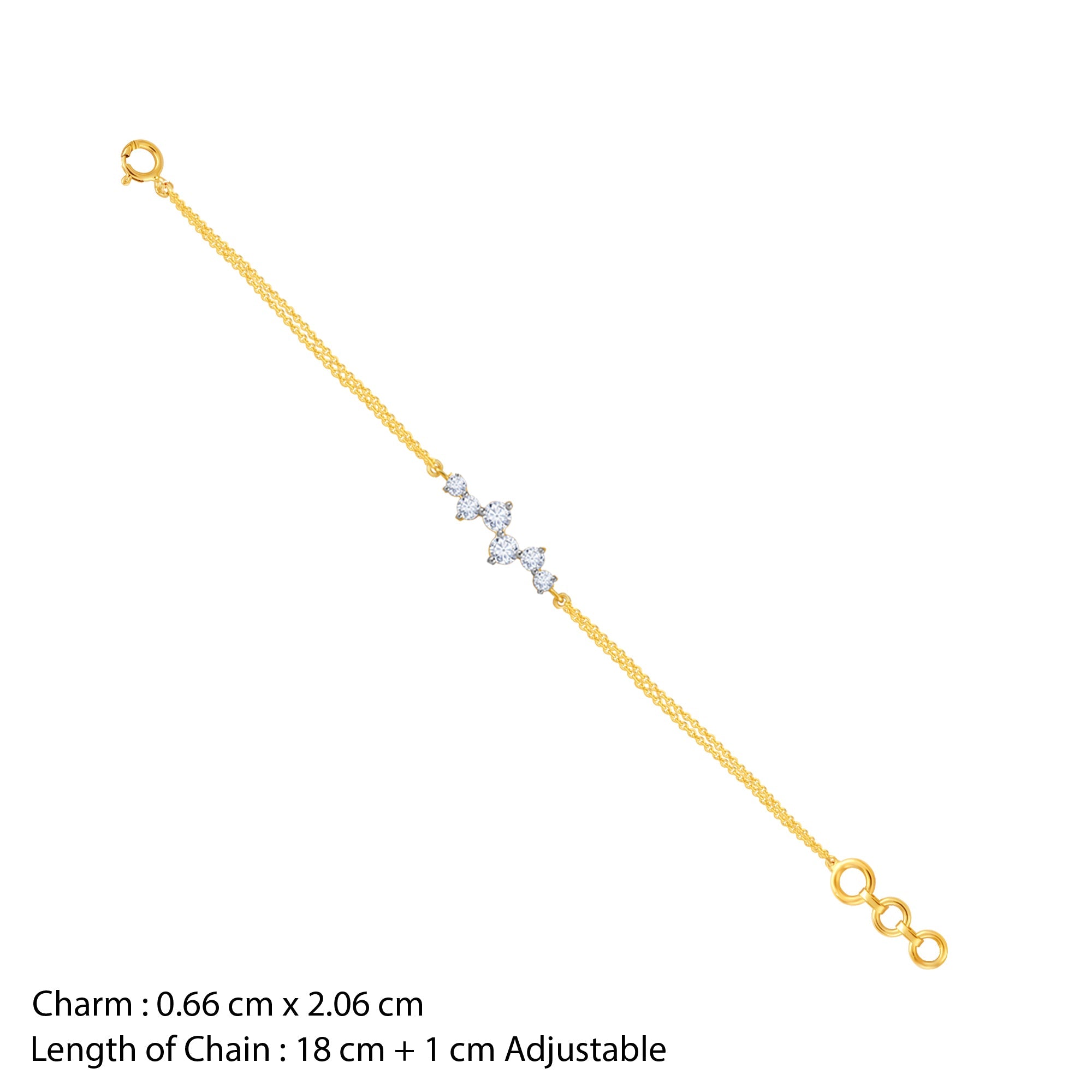 GIVA Jewellery Gold Cirra Diamond Bracelet - view 4