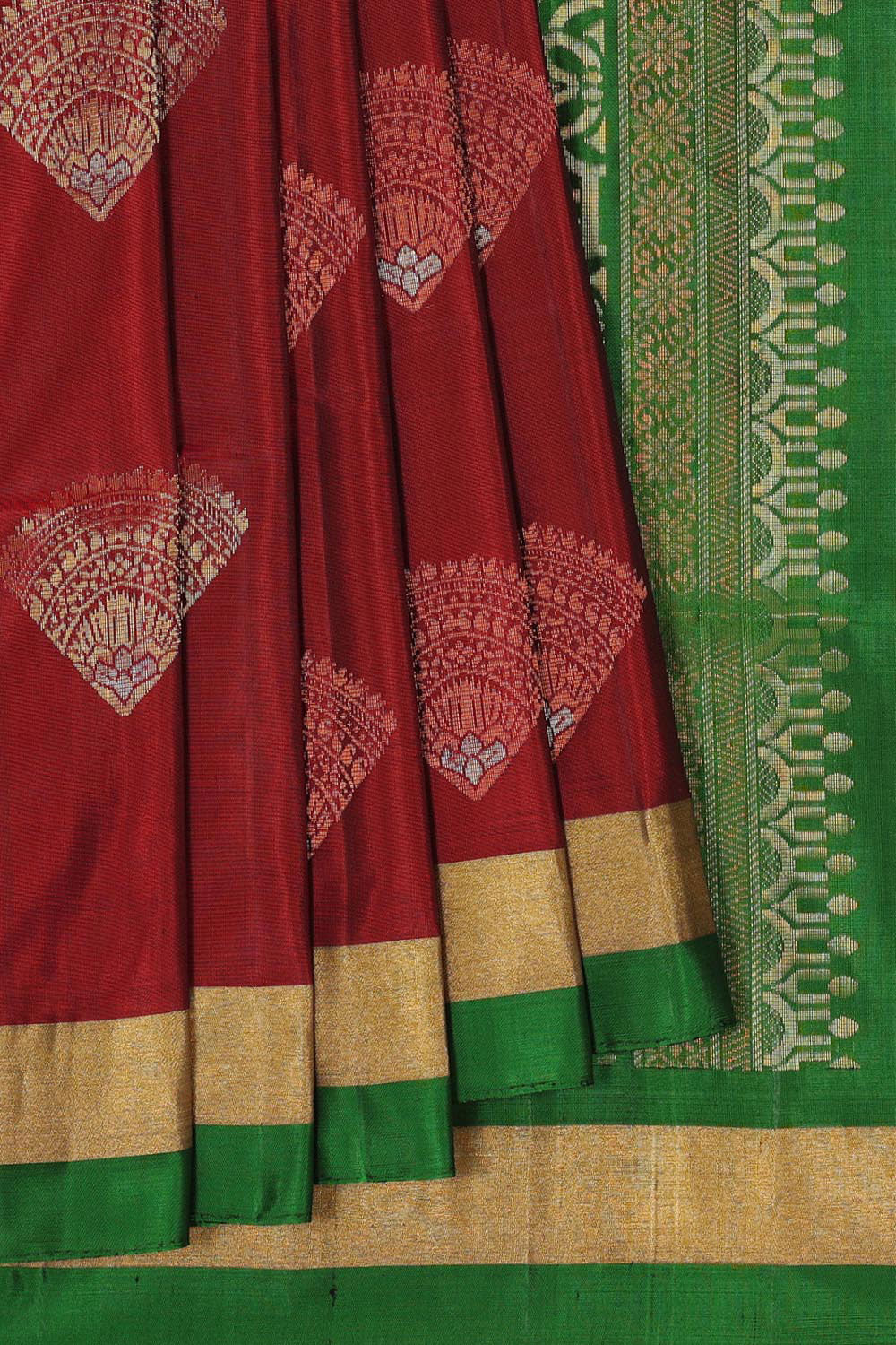 Kalanjali Gorgeous Caramel-Maroon Saree – Women's